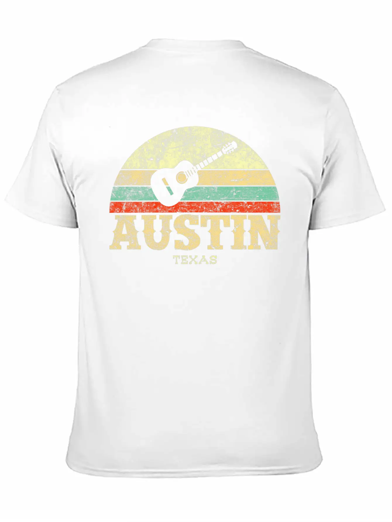 Austin Texas Guitar Lone Star State Casual Graphic T-Shirt – Simple And Comfortable Daily Wear
