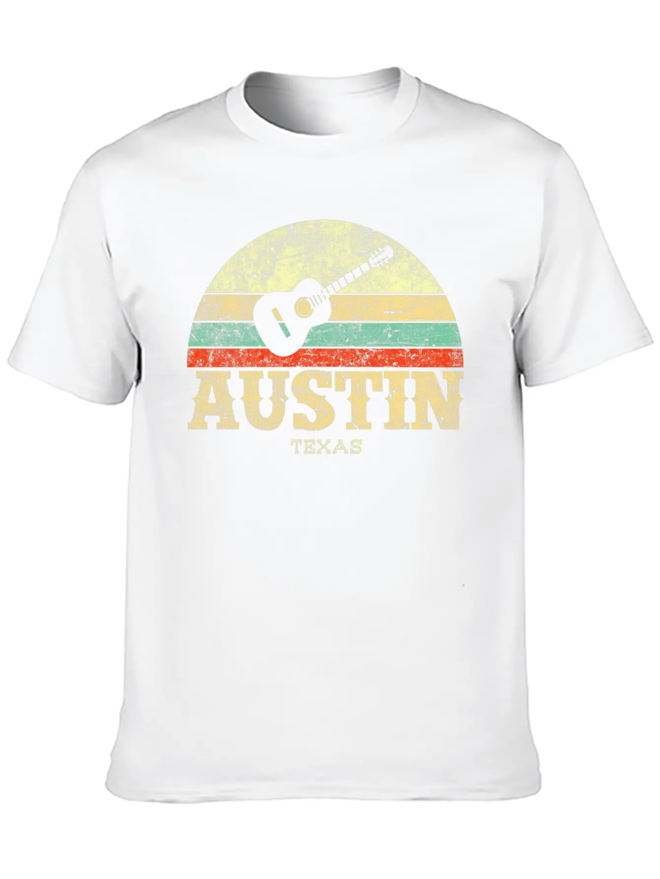 Austin Texas Guitar Lone Star State Casual Graphic T-Shirt – Simple And Comfortable Daily Wear