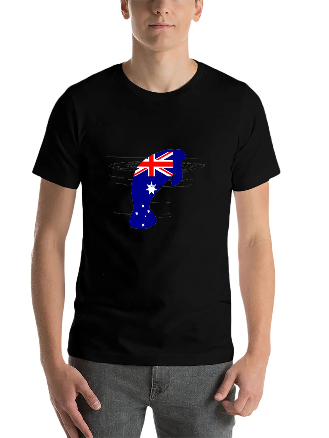 Australian Flag - Manatee Casual Graphic T-Shirt – Simple And Comfortable Daily Wear