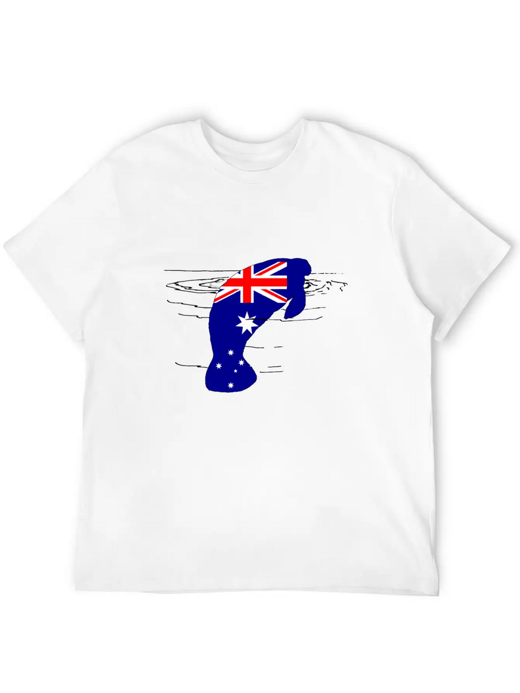 Australian Flag - Manatee Casual Graphic T-Shirt – Simple And Comfortable Daily Wear