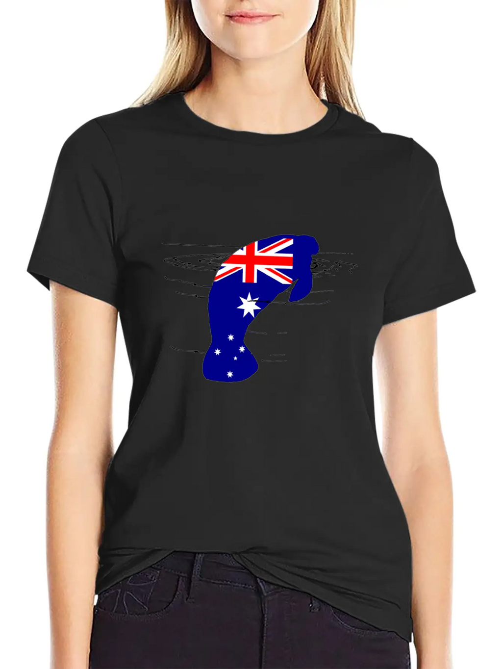 Australian Flag - Manatee Casual Graphic T-Shirt – Simple And Comfortable Daily Wear