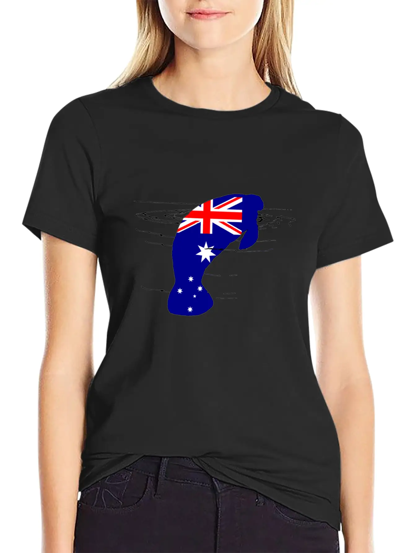 Australian Flag - Manatee Casual Graphic T-Shirt – Simple And Comfortable Daily Wear