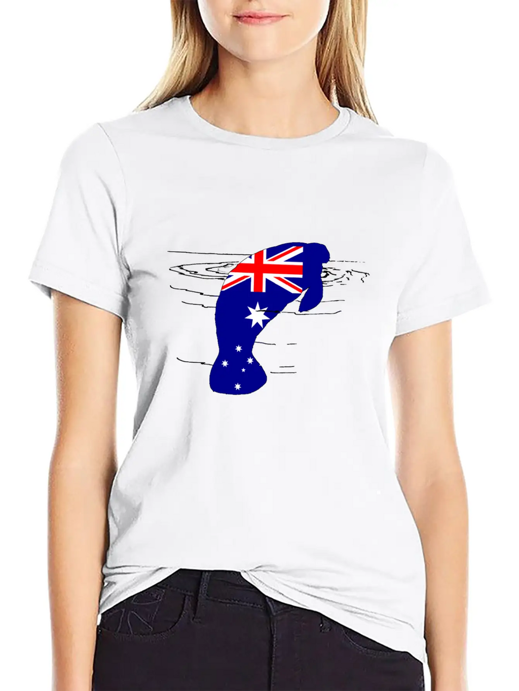 Australian Flag - Manatee Casual Graphic T-Shirt – Simple And Comfortable Daily Wear