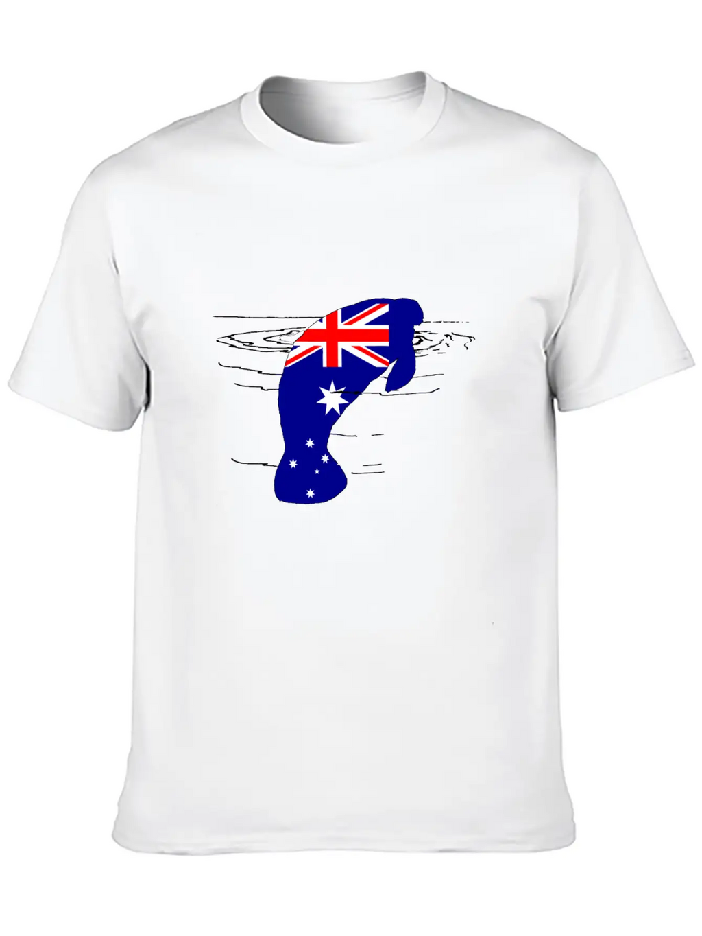 Australian Flag - Manatee Casual Graphic T-Shirt – Simple And Comfortable Daily Wear