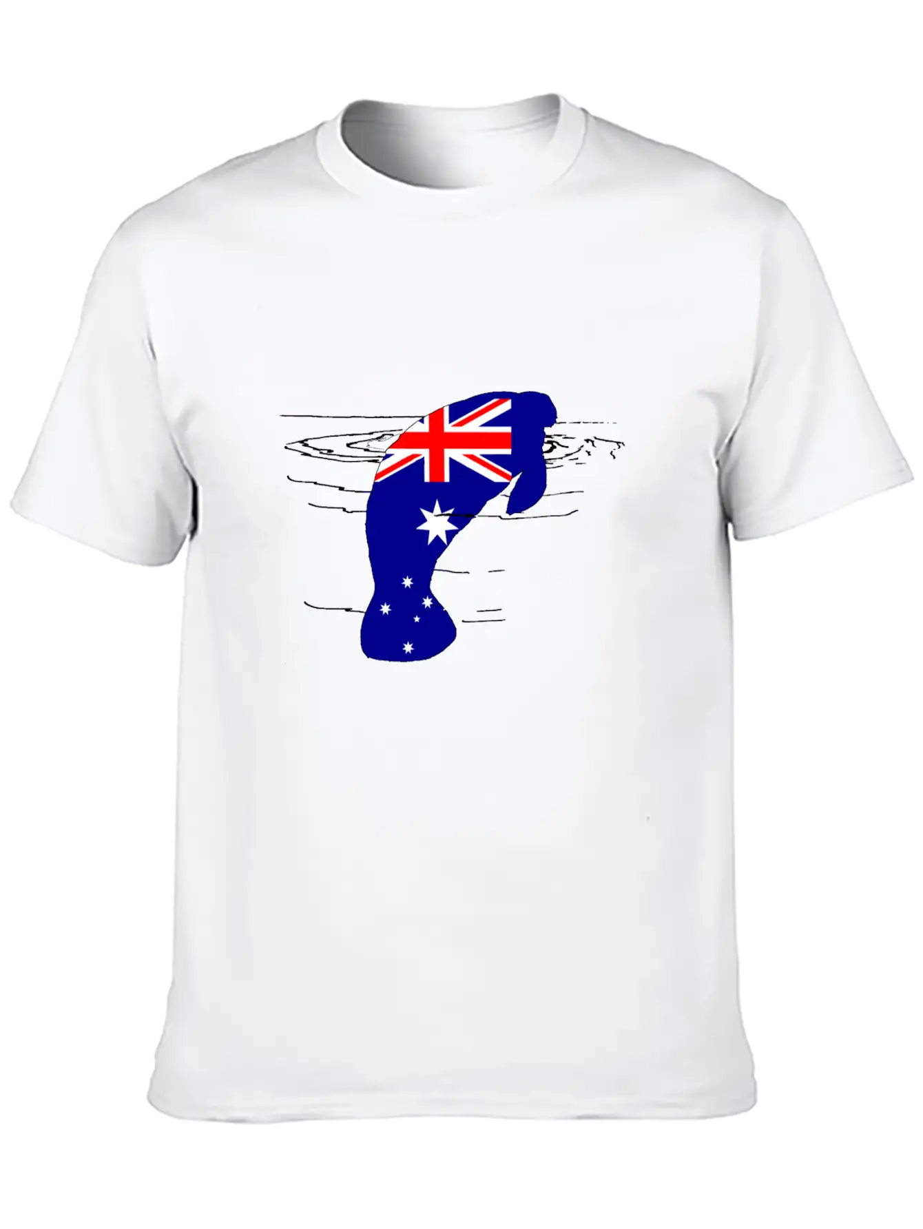 Australian Flag - Manatee Casual Graphic T-Shirt – Simple And Comfortable Daily Wear