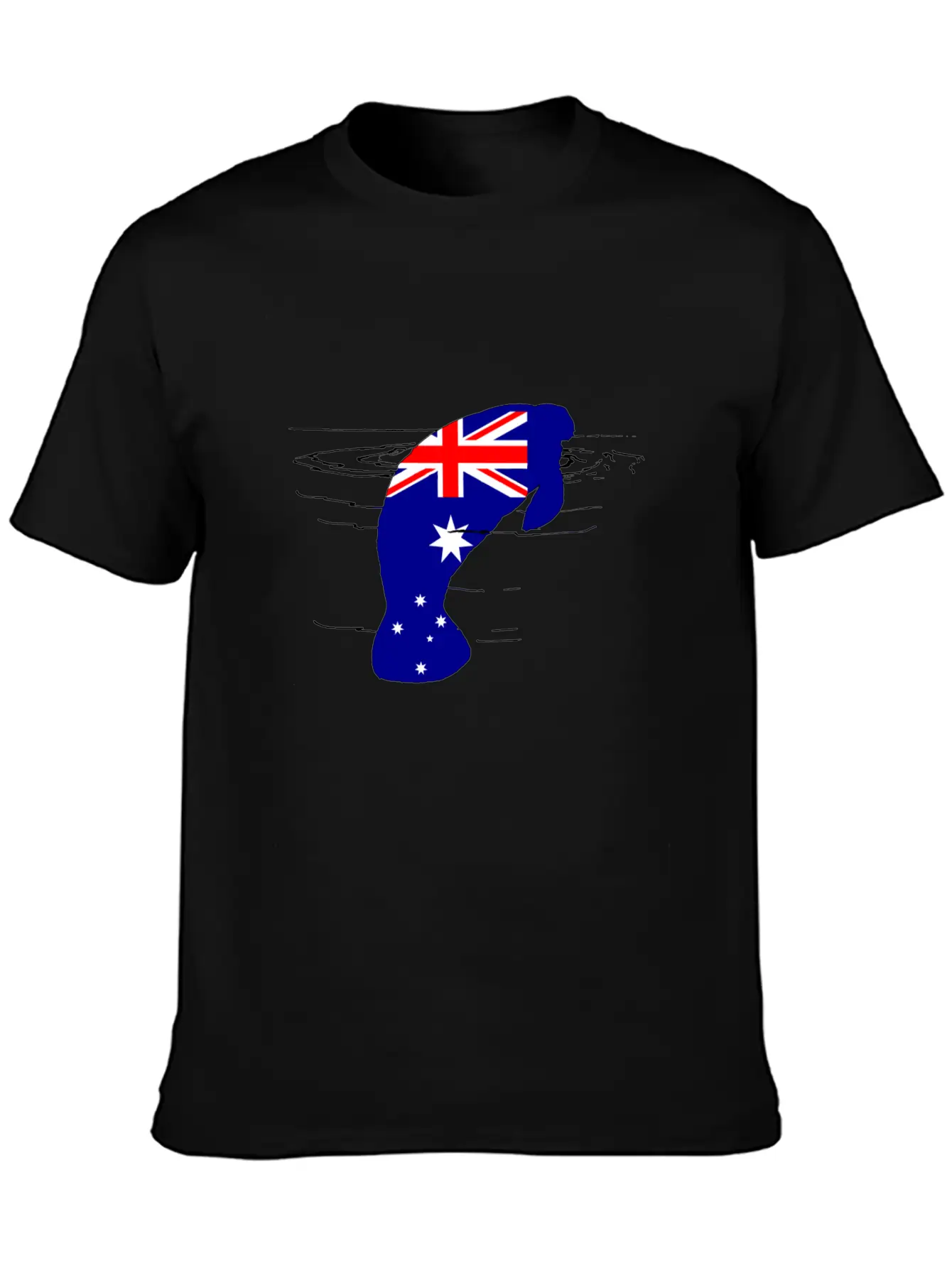 Australian Flag - Manatee Casual Graphic T-Shirt – Simple And Comfortable Daily Wear