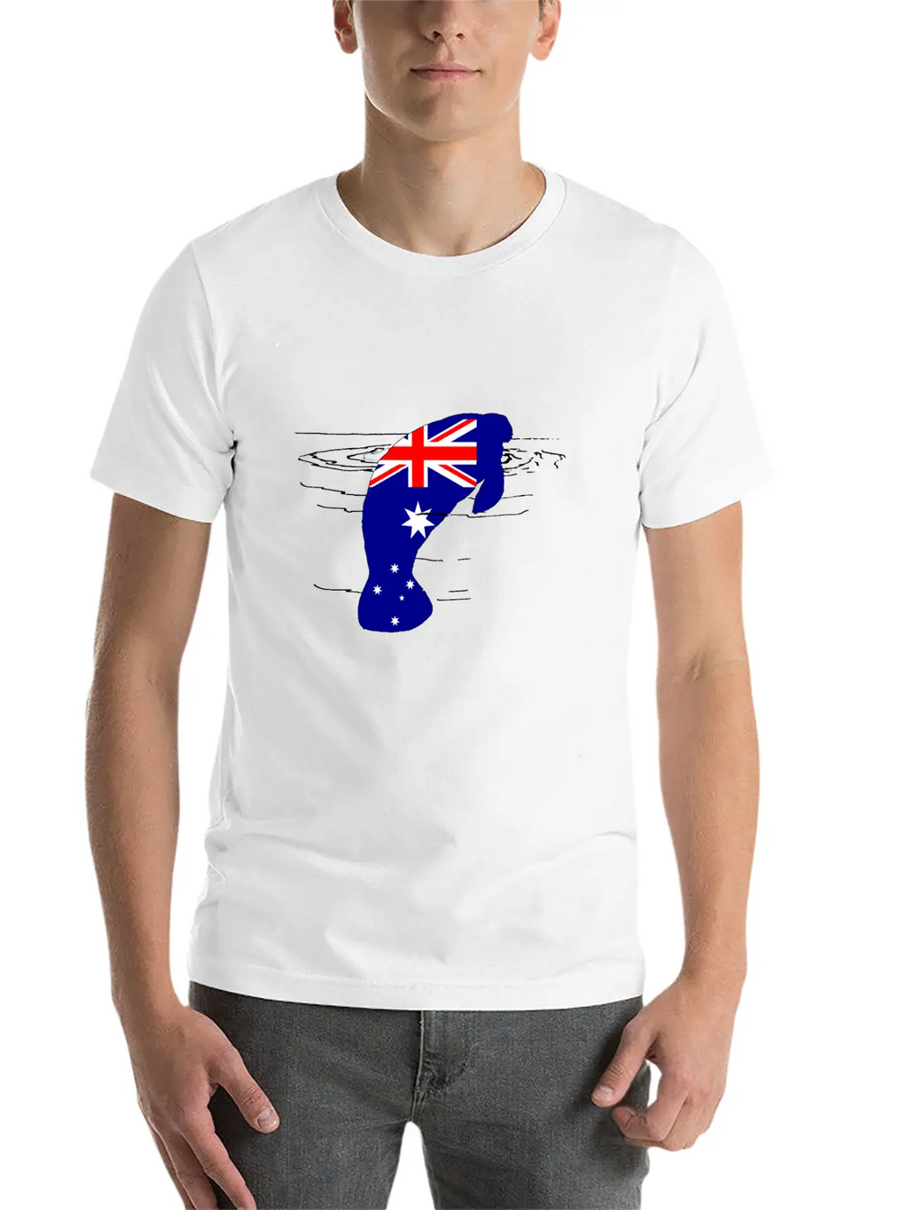 Australian Flag - Manatee Casual Graphic T-Shirt – Simple And Comfortable Daily Wear