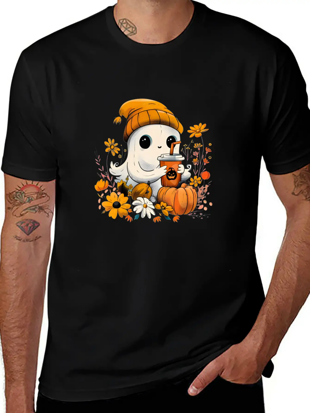 Autumn Ghost Vibes Breathable Soft Cotton T-Shirt – Timeless Casual Look