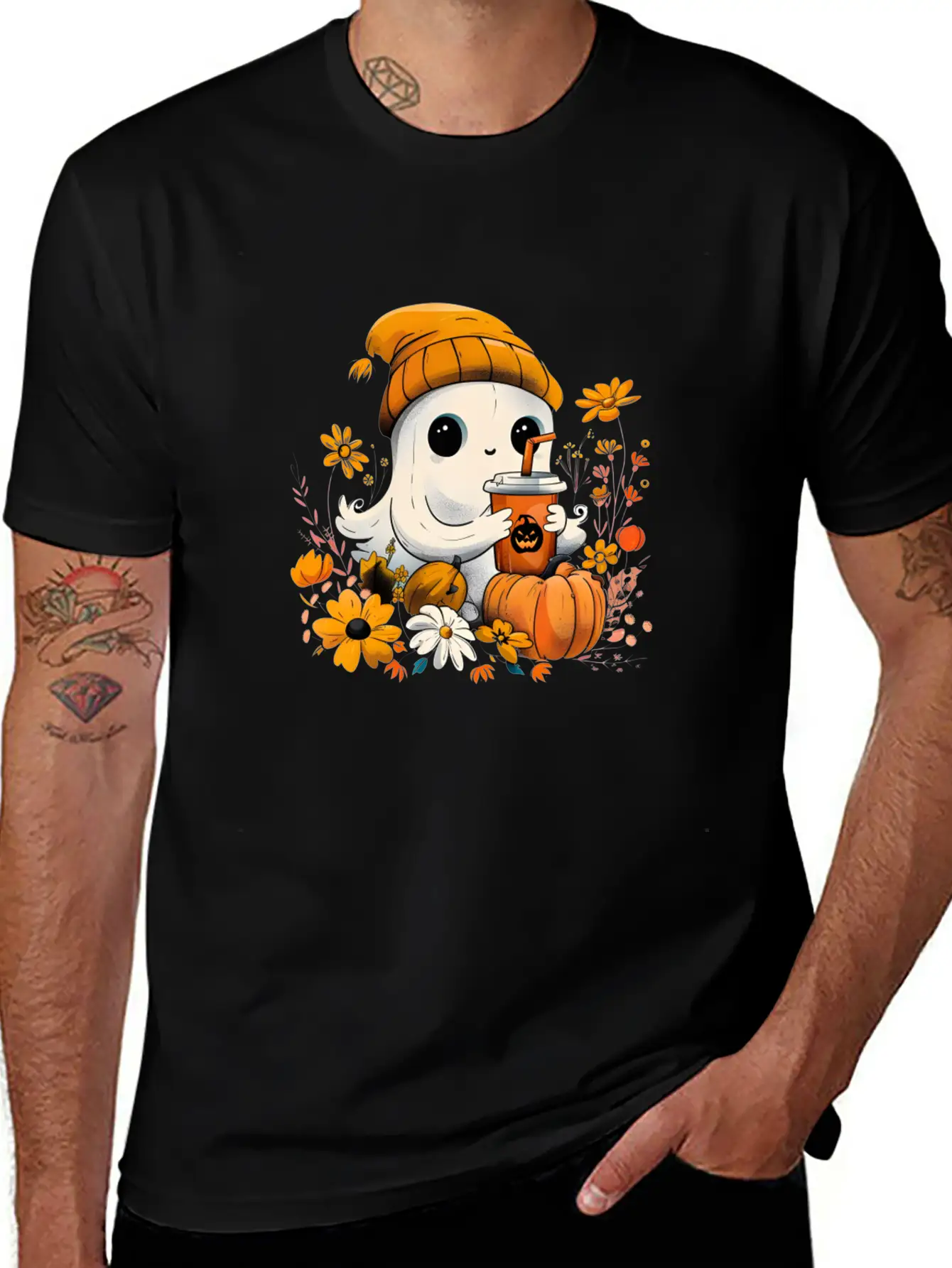 Autumn Ghost Vibes Breathable Soft Cotton T-Shirt – Timeless Casual Look