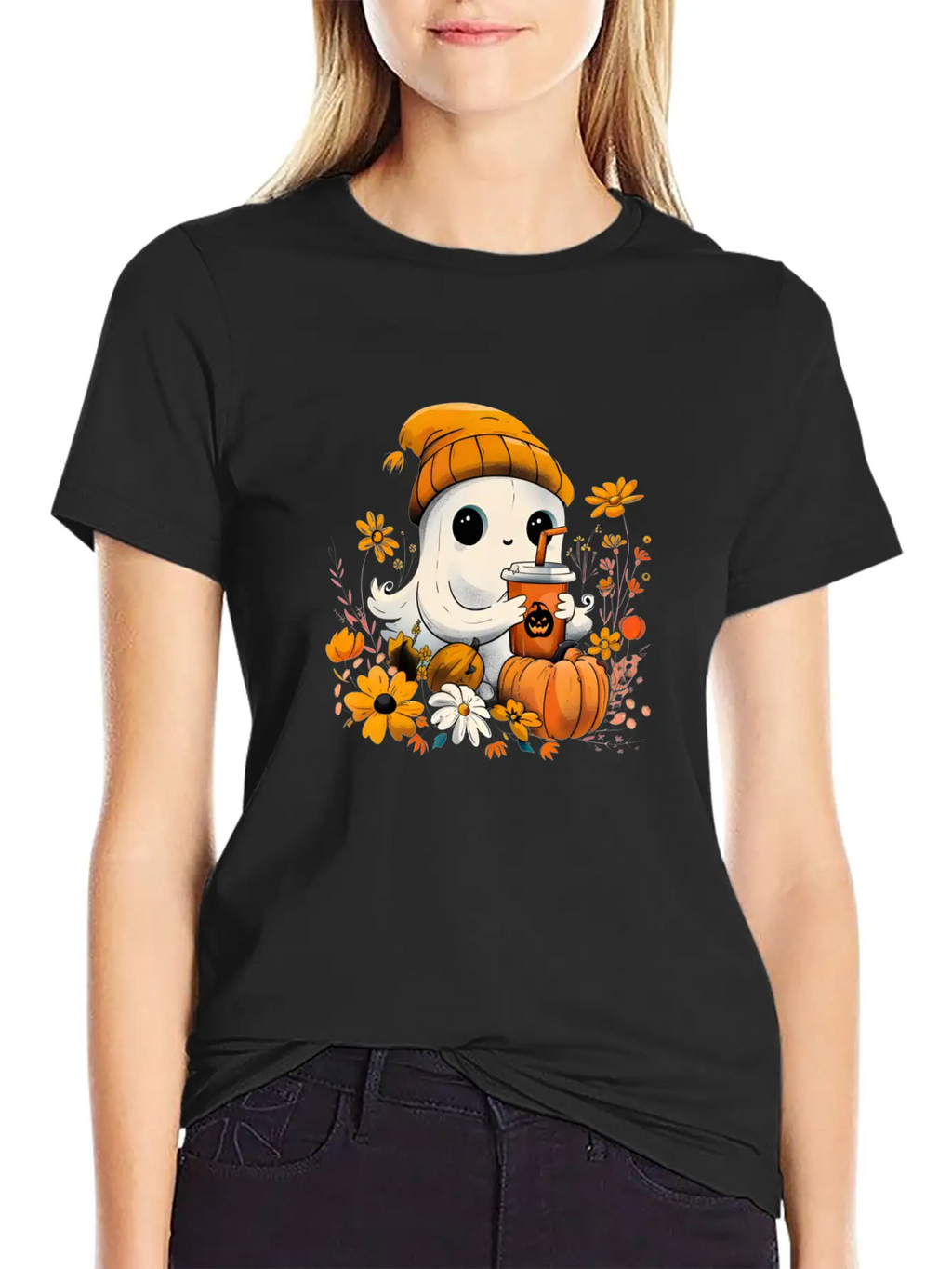 Autumn Ghost Vibes Breathable Soft Cotton T-Shirt – Timeless Casual Look