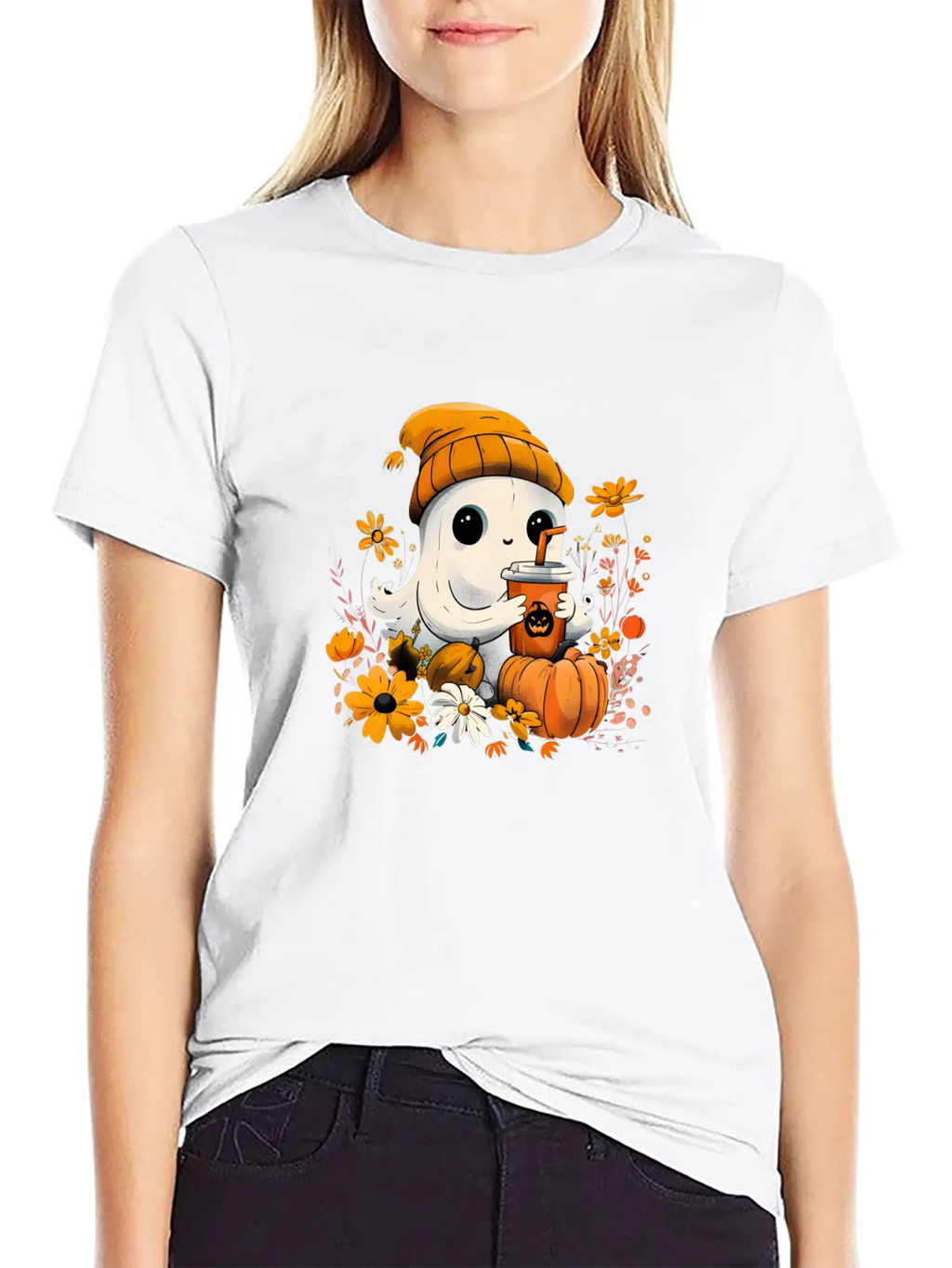 Autumn Ghost Vibes Breathable Soft Cotton T-Shirt – Timeless Casual Look