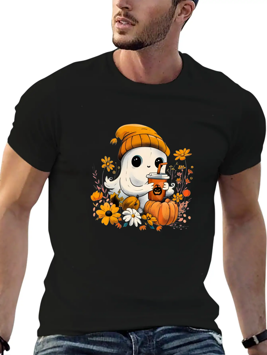 Autumn Ghost Vibes Breathable Soft Cotton T-Shirt – Timeless Casual Look