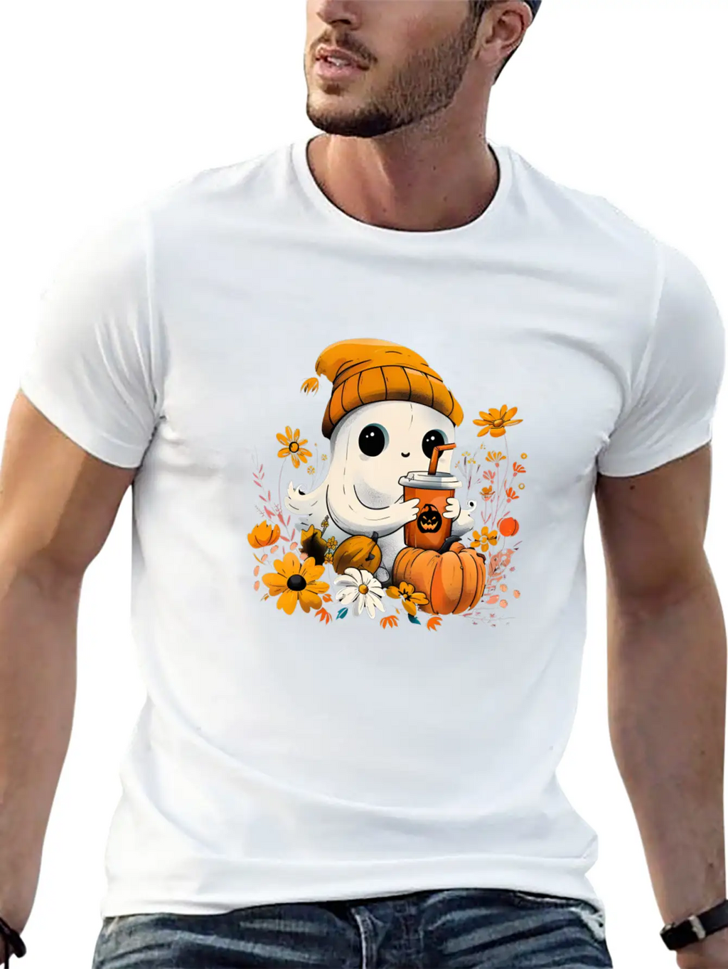 Autumn Ghost Vibes Breathable Soft Cotton T-Shirt – Timeless Casual Look