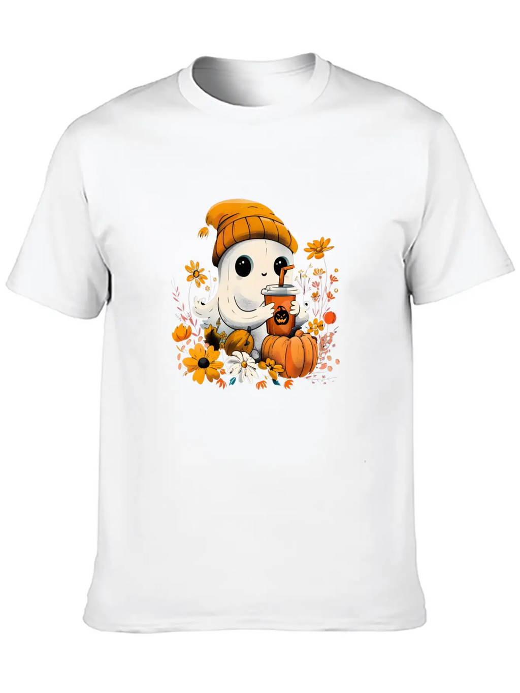 Autumn Ghost Vibes Breathable Soft Cotton T-Shirt – Timeless Casual Look