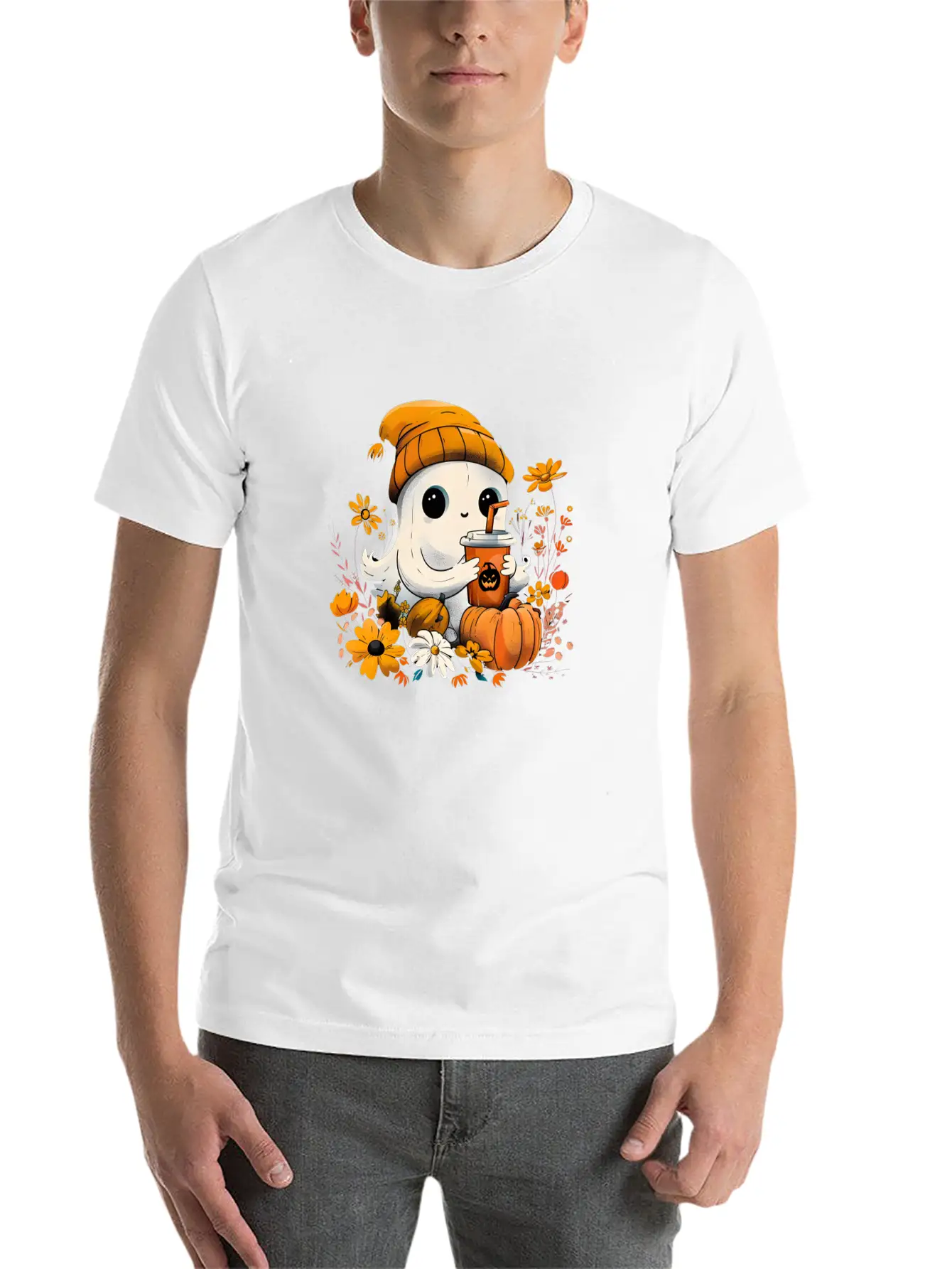 Autumn Ghost Vibes Breathable Soft Cotton T-Shirt – Timeless Casual Look