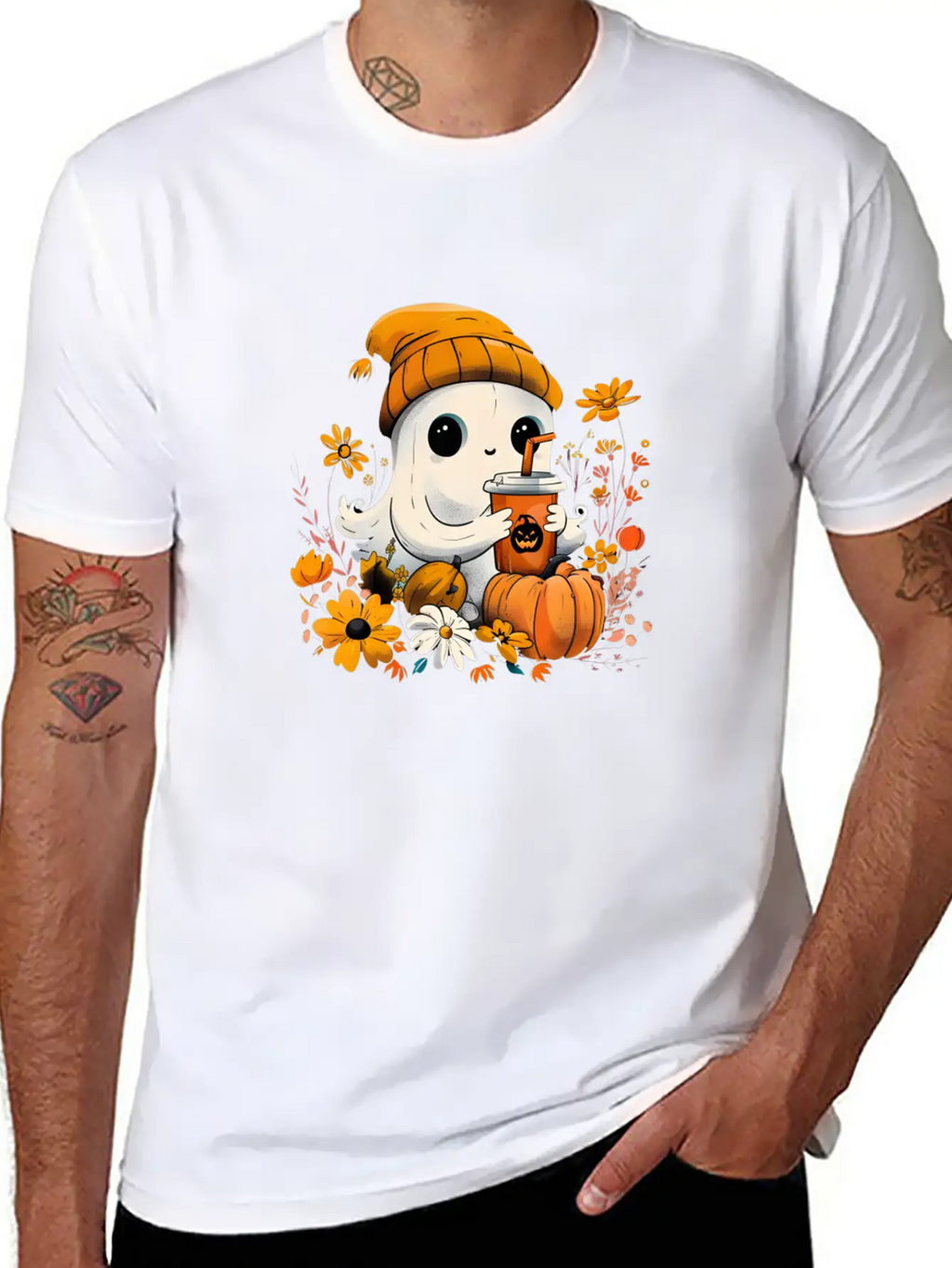 Autumn Ghost Vibes Breathable Soft Cotton T-Shirt – Timeless Casual Look