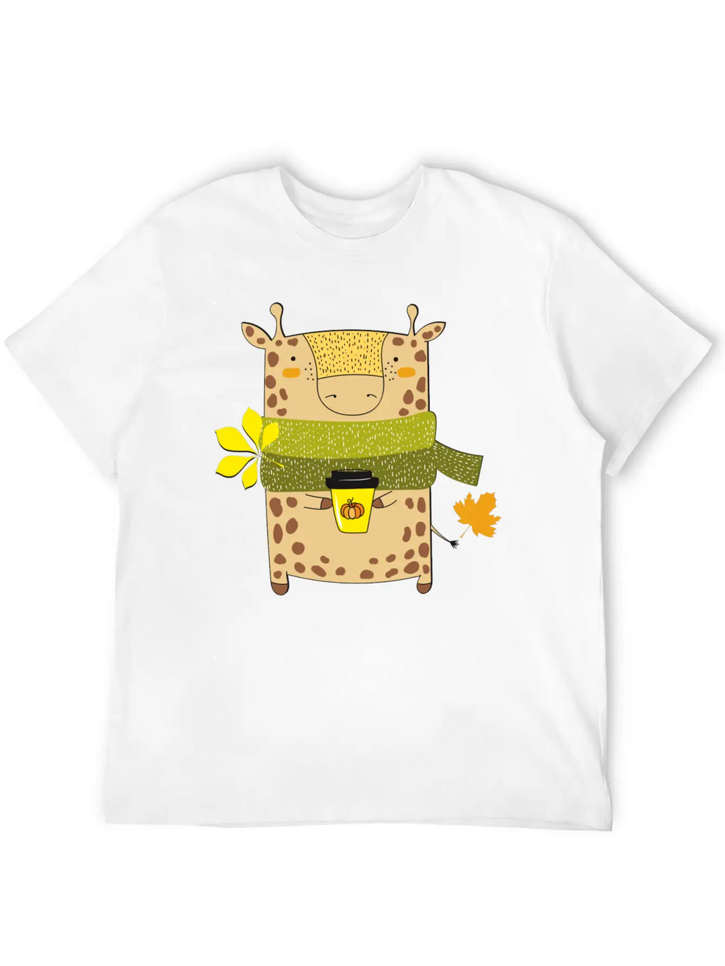 Autumn Giraffe Unisex Short Sleeve Soft Cotton T-Shirt – Casual Everyday Wear