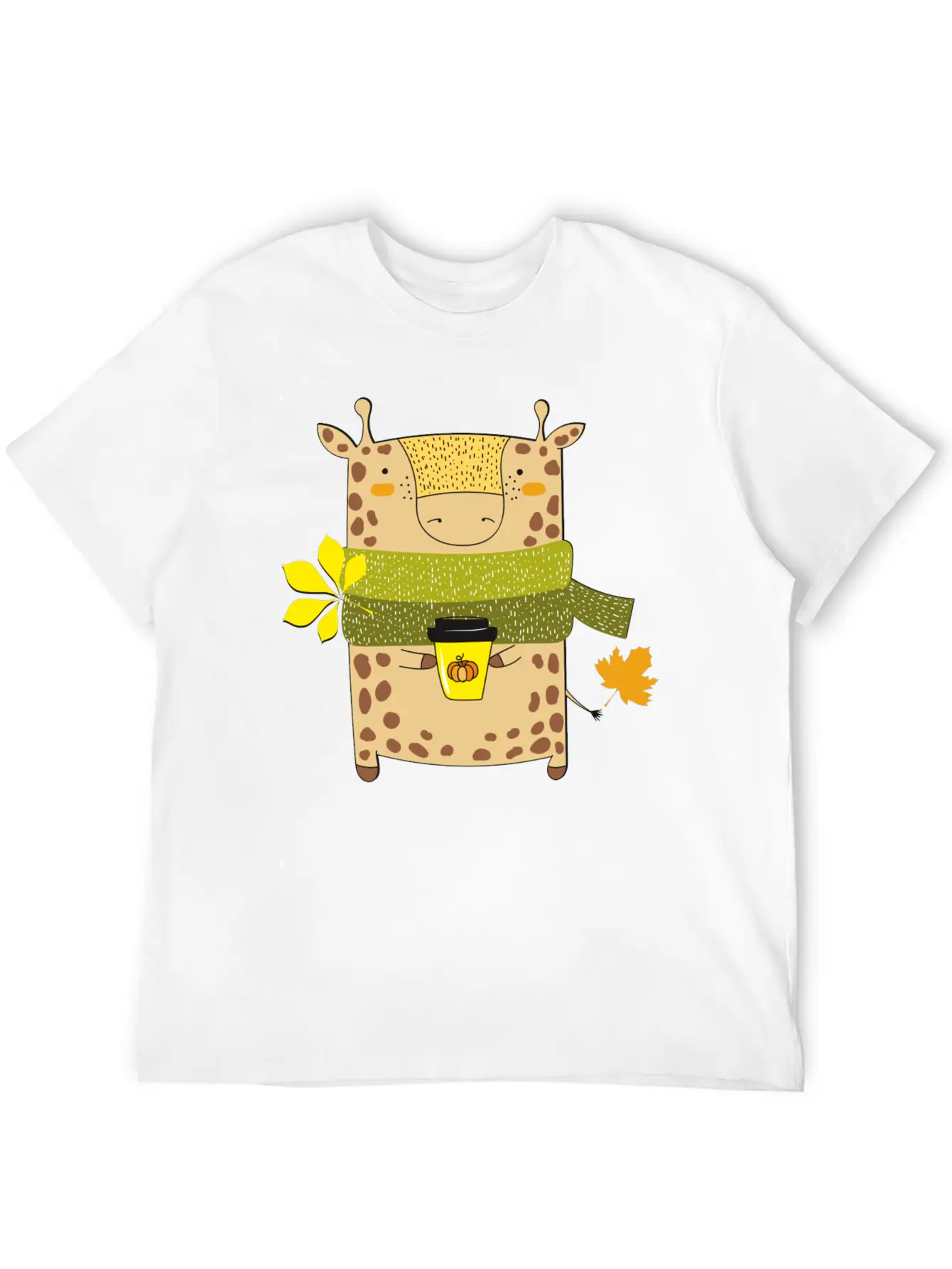 Autumn Giraffe Unisex Short Sleeve Soft Cotton T-Shirt – Casual Everyday Wear