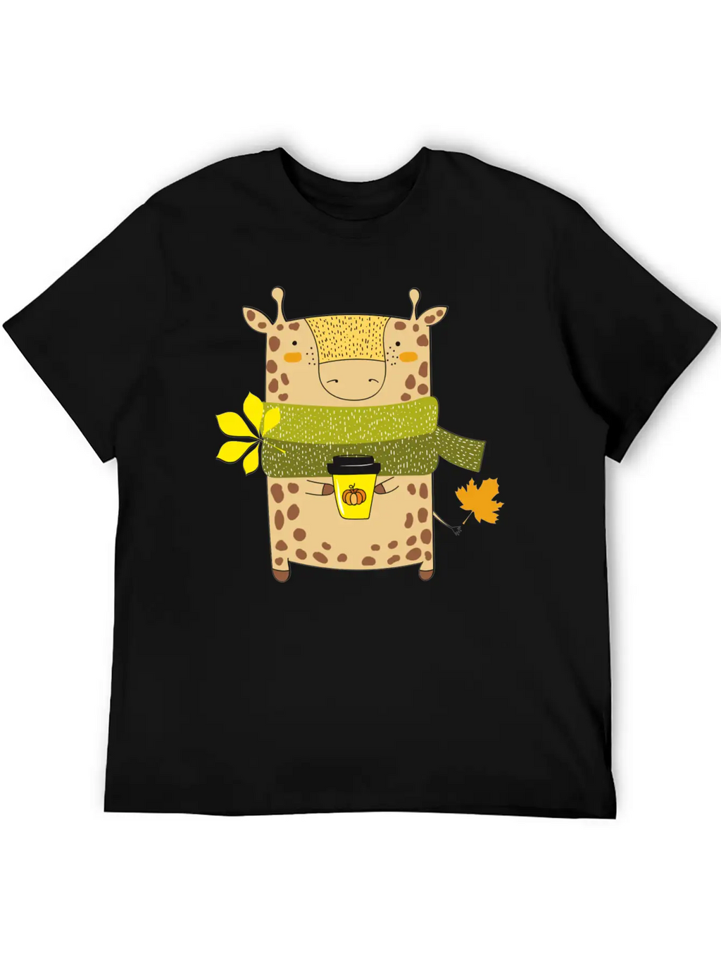 Autumn Giraffe Unisex Short Sleeve Soft Cotton T-Shirt – Casual Everyday Wear