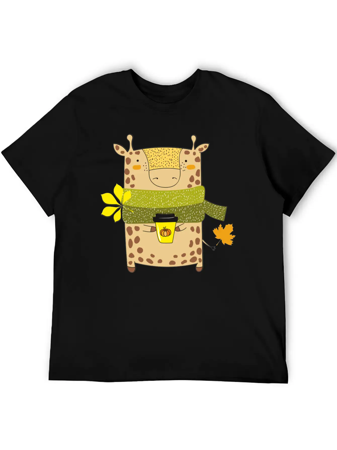 Autumn Giraffe Unisex Short Sleeve Soft Cotton T-Shirt – Casual Everyday Wear