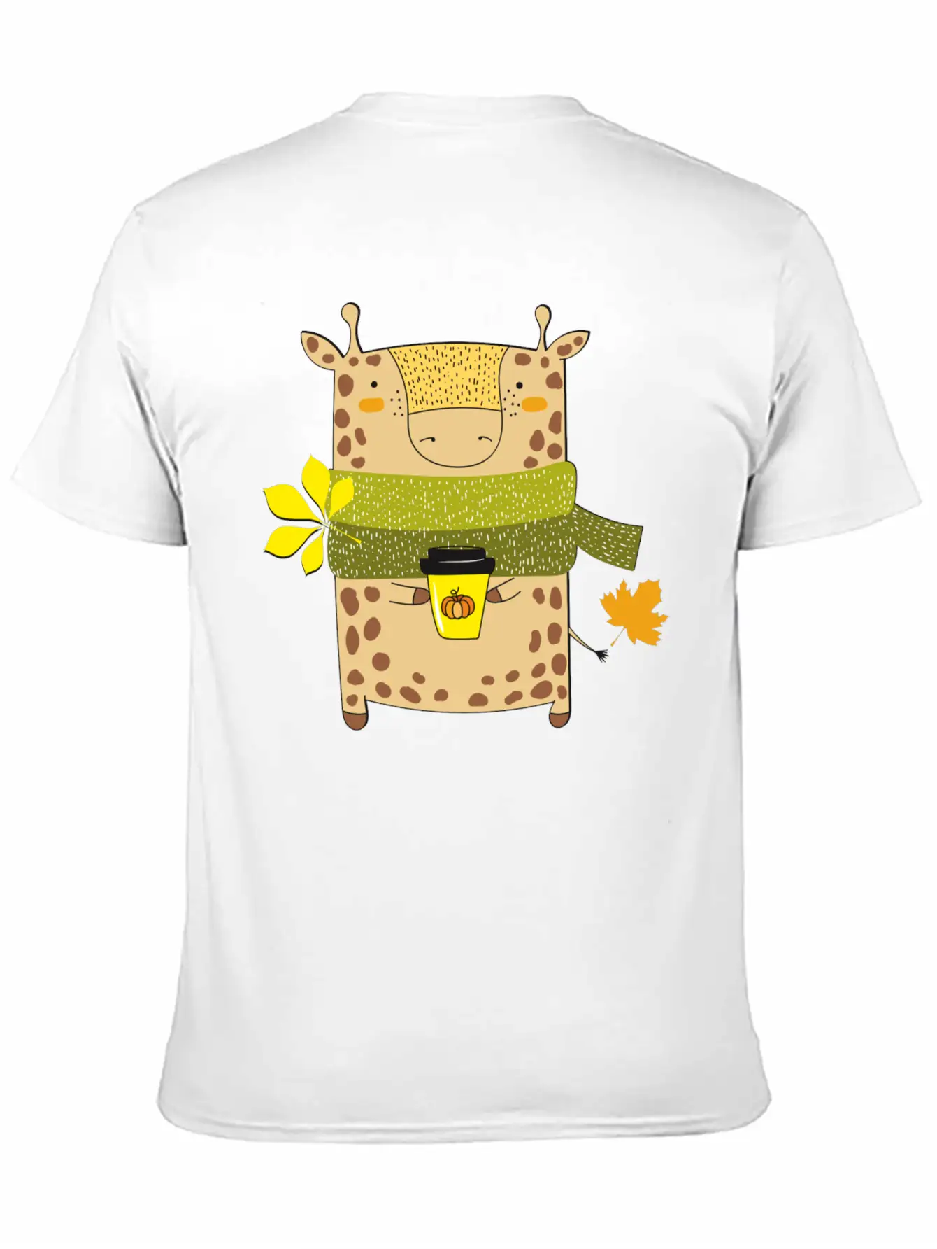 Autumn Giraffe Unisex Short Sleeve Soft Cotton T-Shirt – Casual Everyday Wear