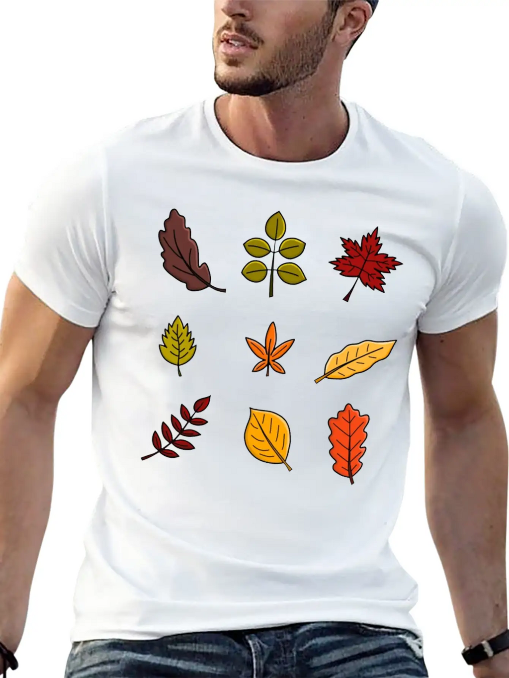 Autumn Leaves Breathable Soft Cotton T-Shirt – Timeless Casual Look