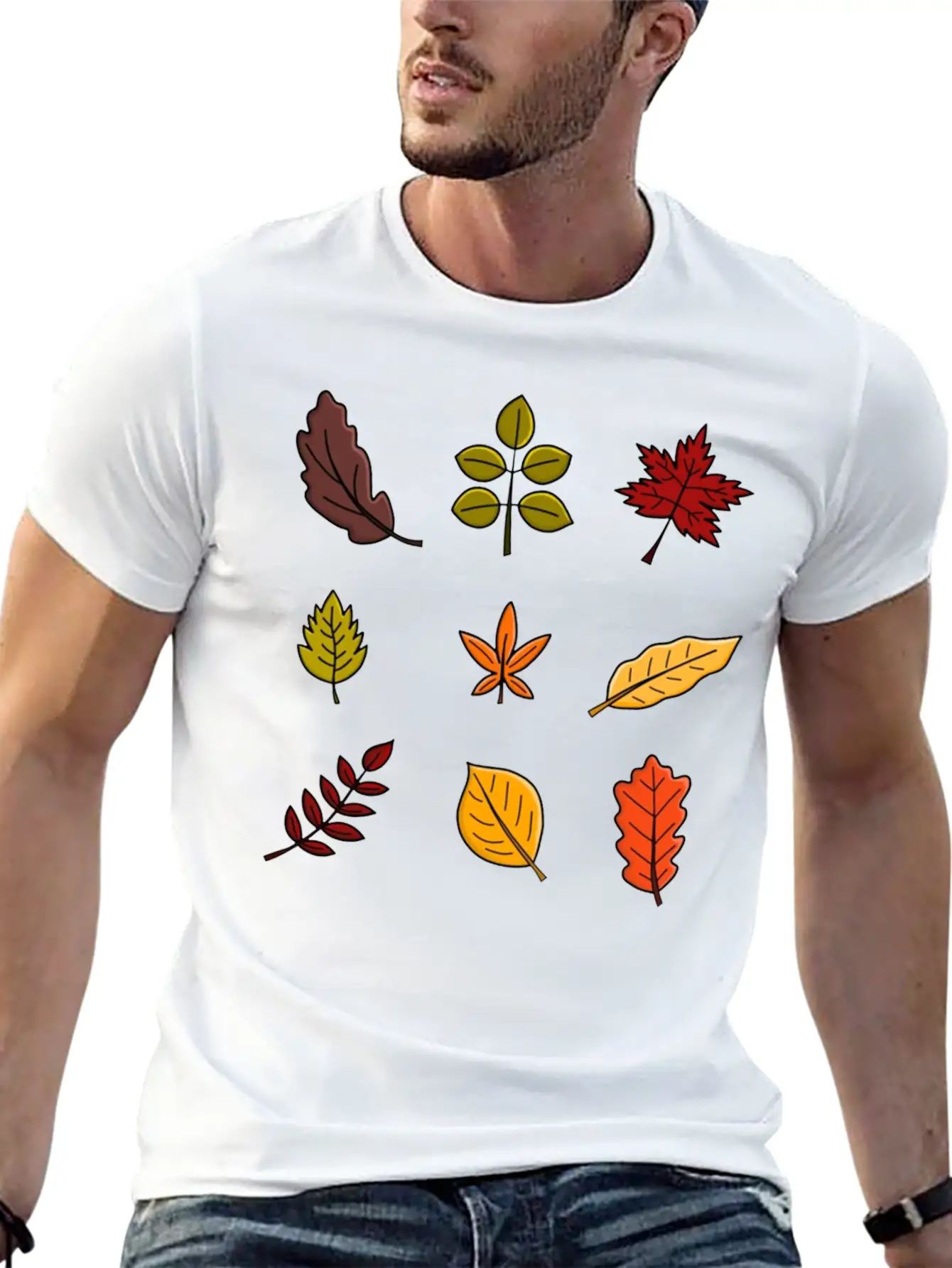 Autumn Leaves Breathable Soft Cotton T-Shirt – Timeless Casual Look