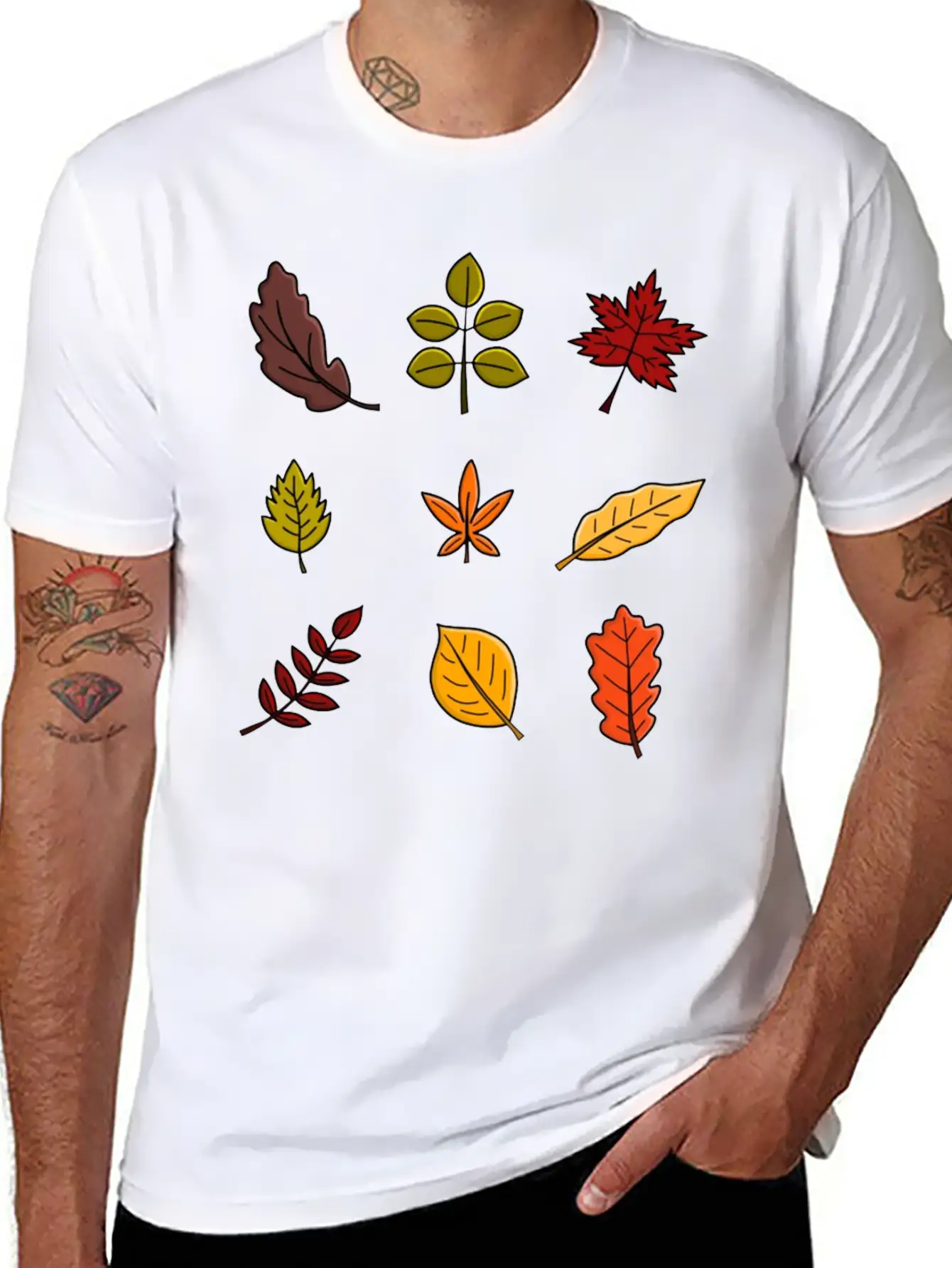 Autumn Leaves Breathable Soft Cotton T-Shirt – Timeless Casual Look