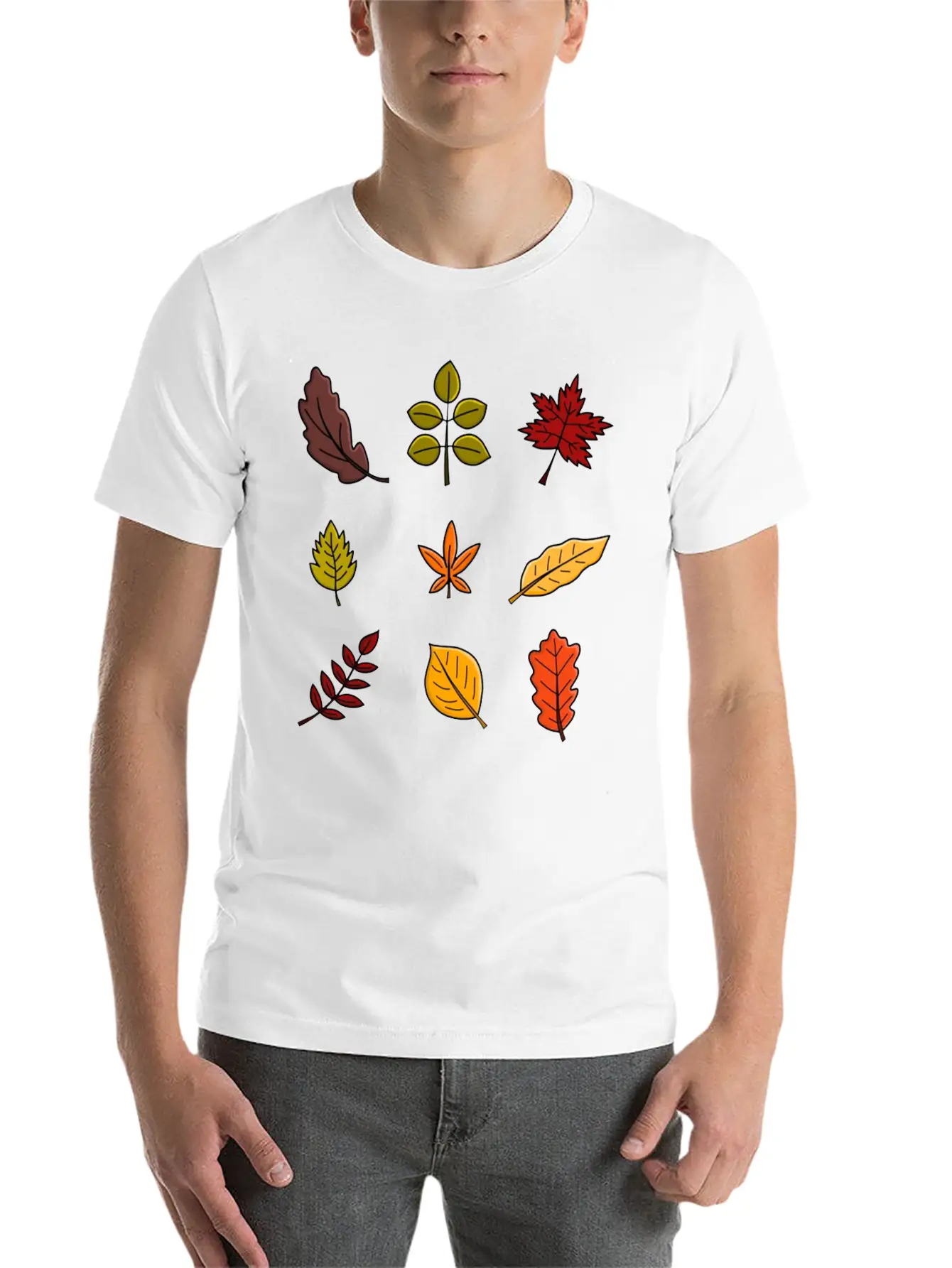 Autumn Leaves Breathable Soft Cotton T-Shirt – Timeless Casual Look