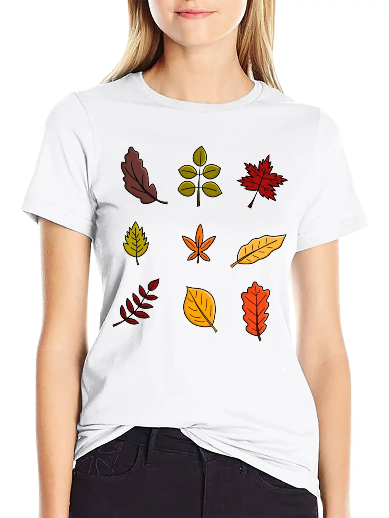 Autumn Leaves Breathable Soft Cotton T-Shirt – Timeless Casual Look