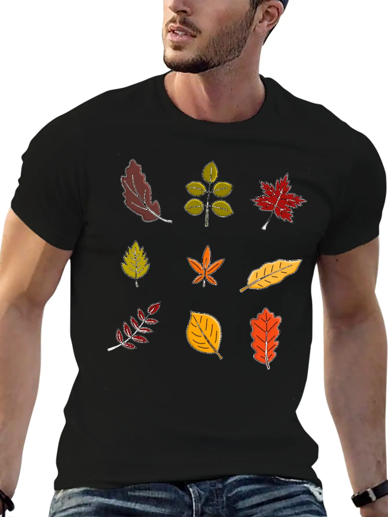 Autumn Leaves Breathable Soft Cotton T-Shirt – Timeless Casual Look