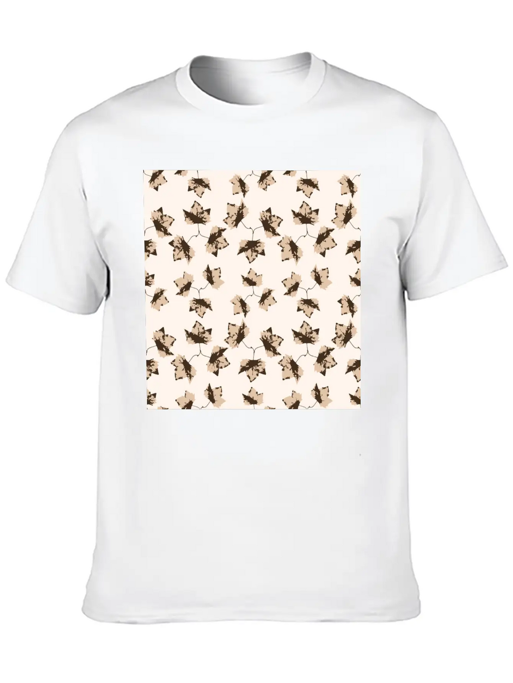 Autumn Leaves Motif Unisex Casual T-Shirt – Clean Design For Daily Comfort