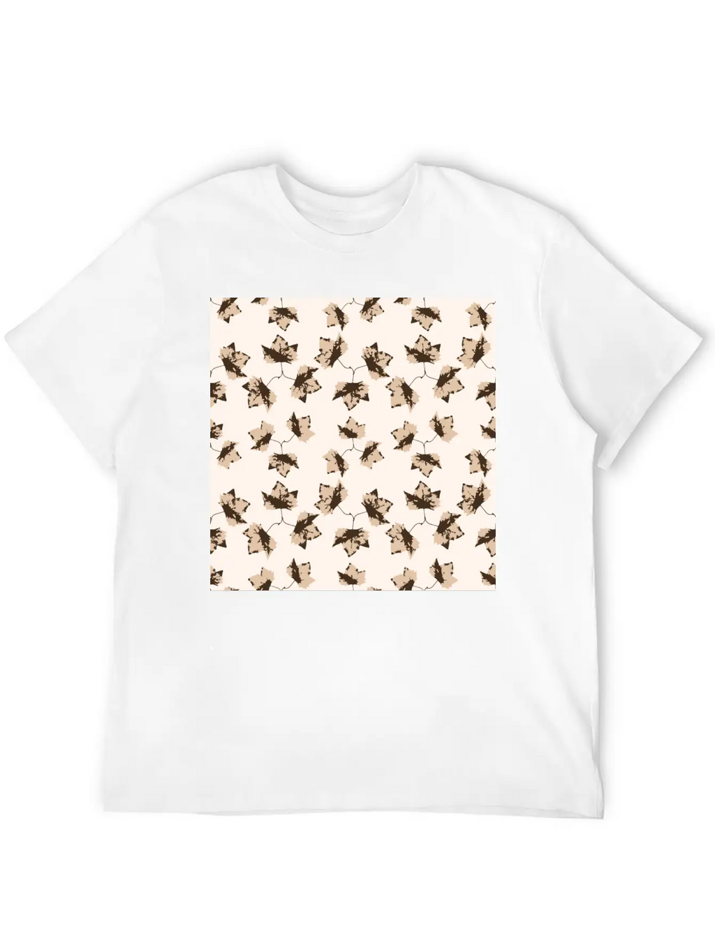 Autumn Leaves Motif Unisex Casual T-Shirt – Clean Design For Daily Comfort