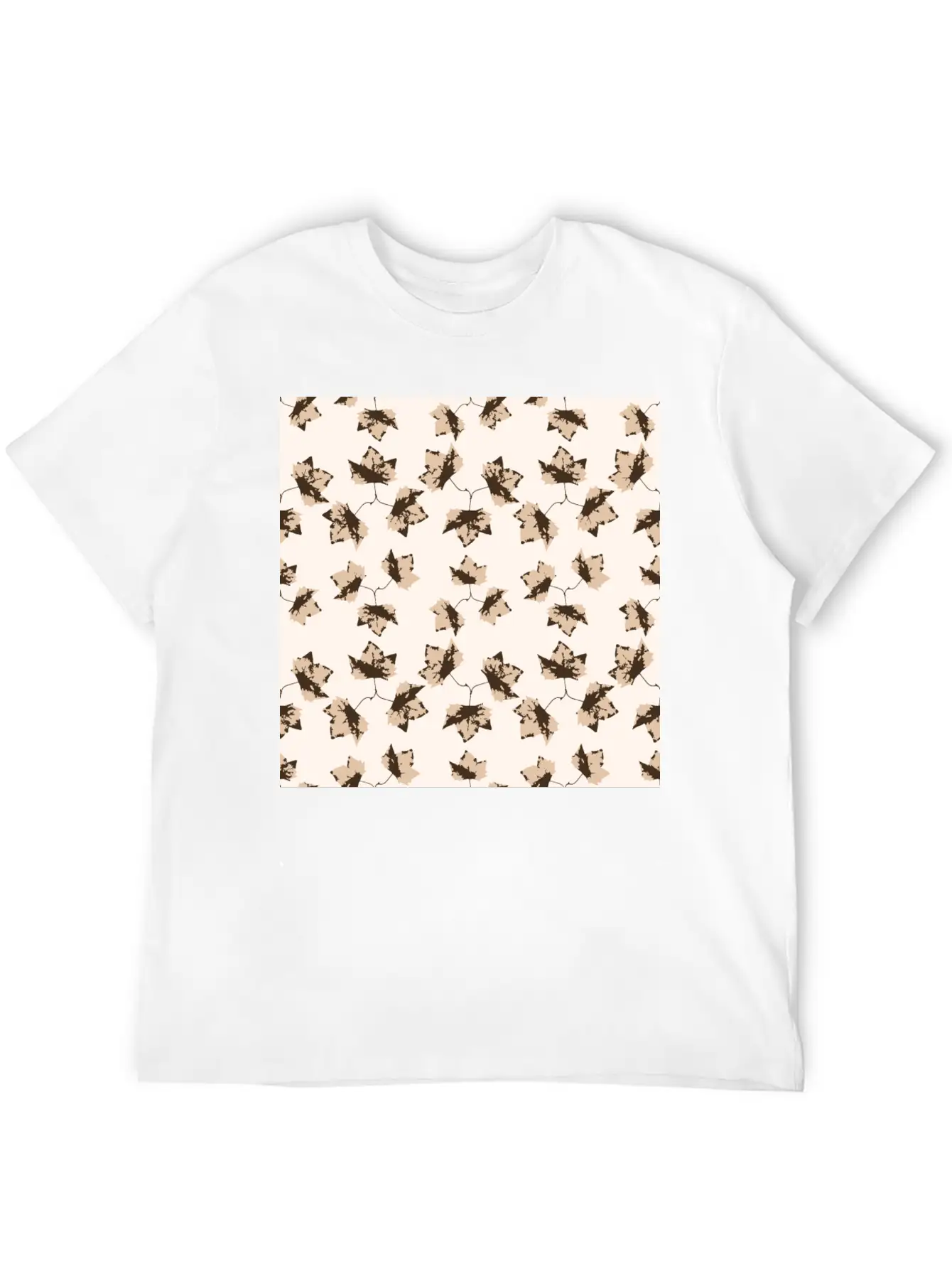 Autumn Leaves Motif Unisex Casual T-Shirt – Clean Design For Daily Comfort