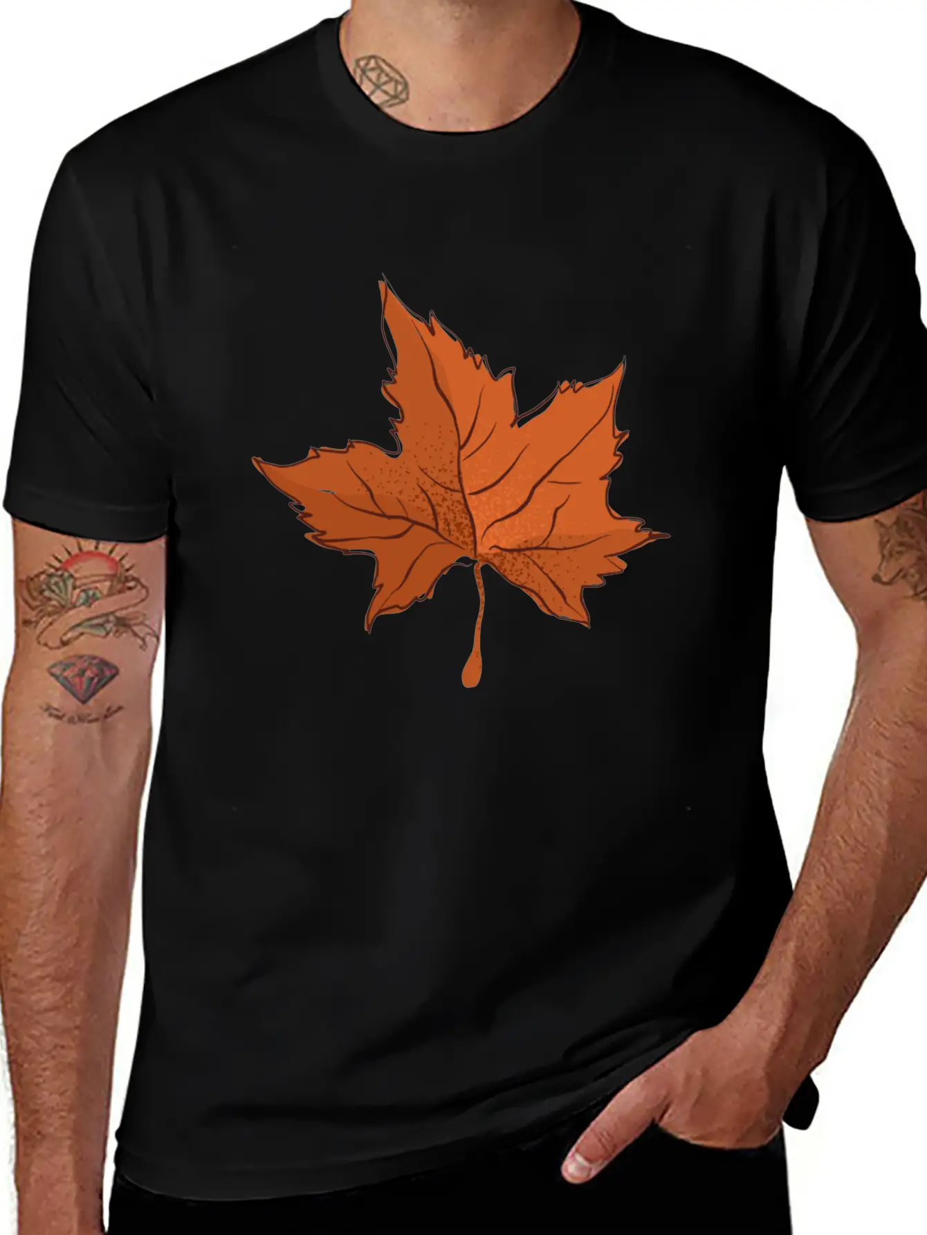 Autumn Maple Leaf Essential Cotton Tee For Daily Outfits – Unisex Style