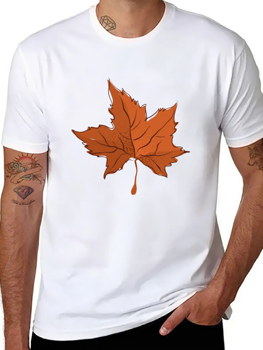 Autumn Maple Leaf Essential Cotton Tee For Daily Outfits – Unisex Style