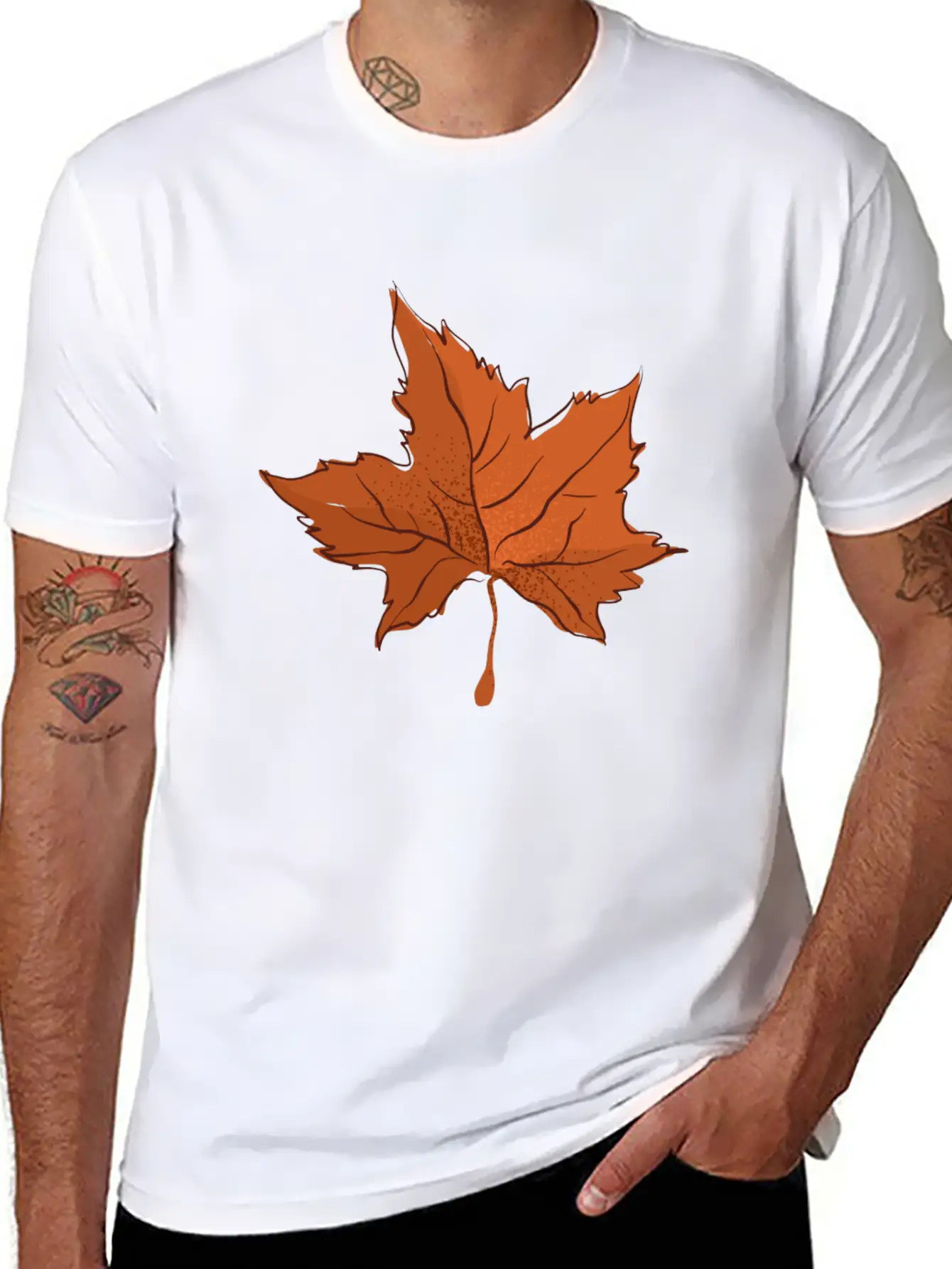 Autumn Maple Leaf Essential Cotton Tee For Daily Outfits – Unisex Style