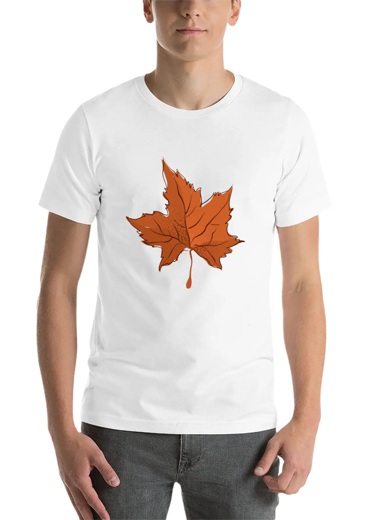Autumn Maple Leaf Essential Cotton Tee For Daily Outfits – Unisex Style