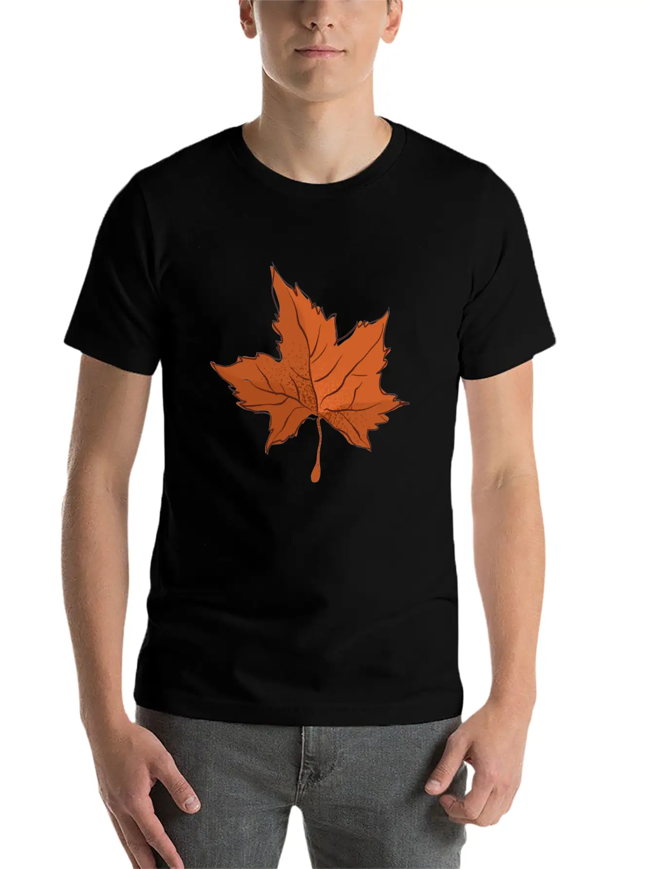 Autumn Maple Leaf Essential Cotton Tee For Daily Outfits – Unisex Style