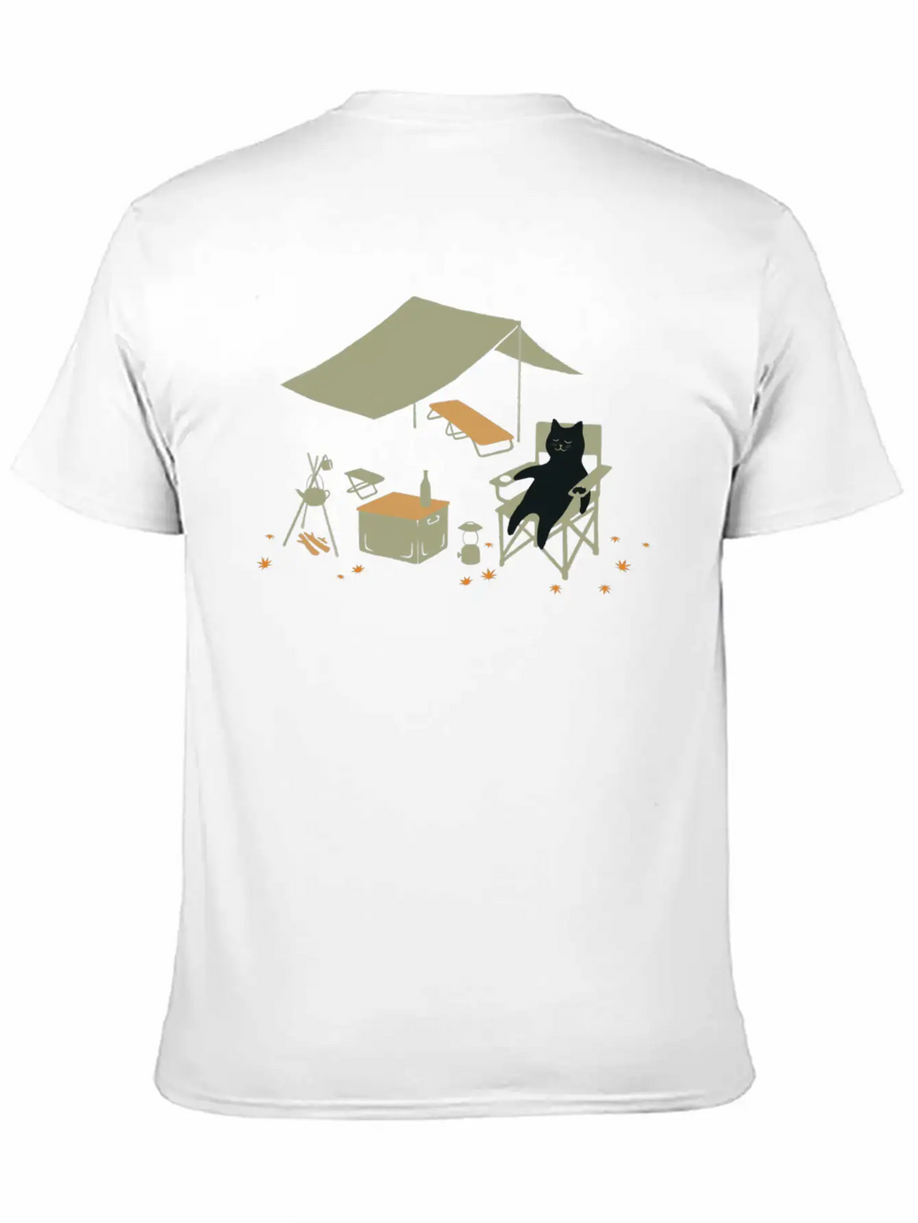 Autumn Meow Camping Unisex Casual T-Shirt – Clean Design For Daily Comfort