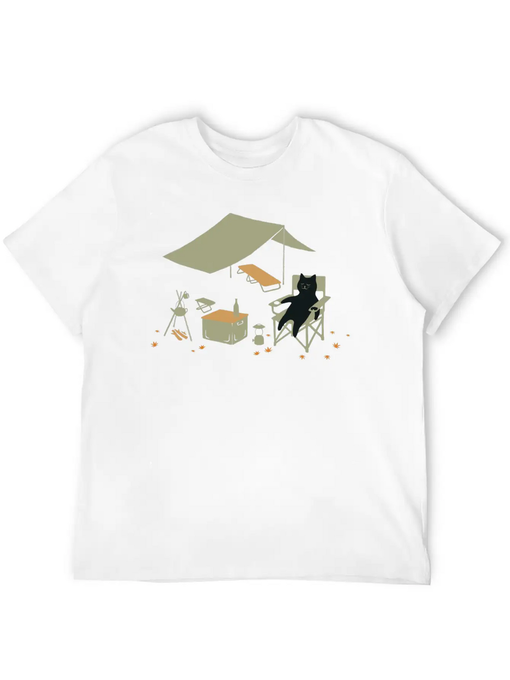 Autumn Meow Camping Unisex Casual T-Shirt – Clean Design For Daily Comfort