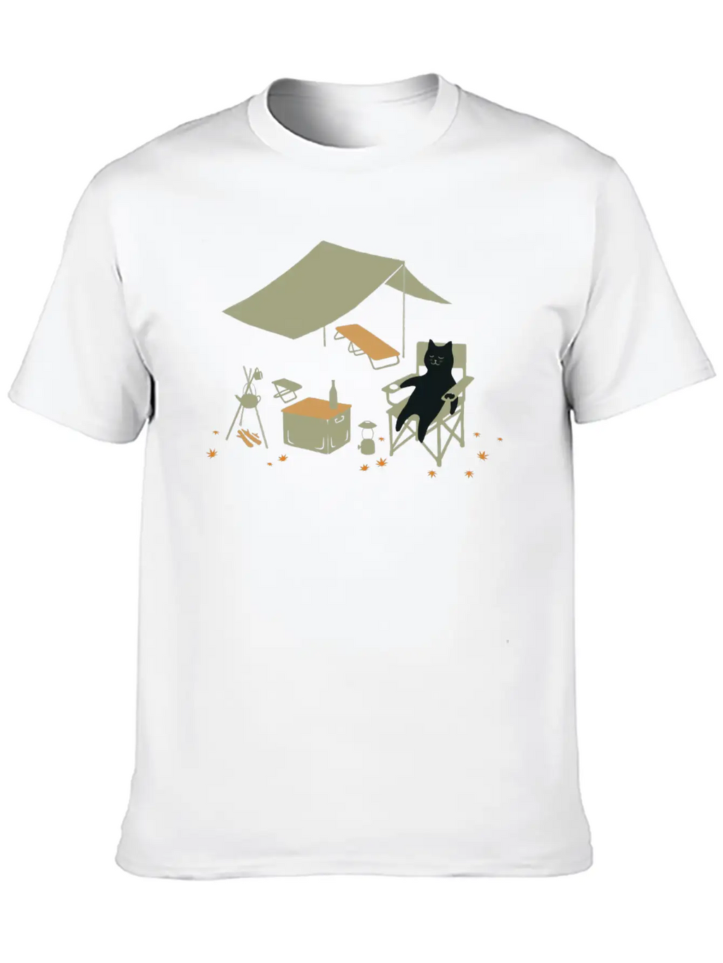 Autumn Meow Camping Unisex Casual T-Shirt – Clean Design For Daily Comfort