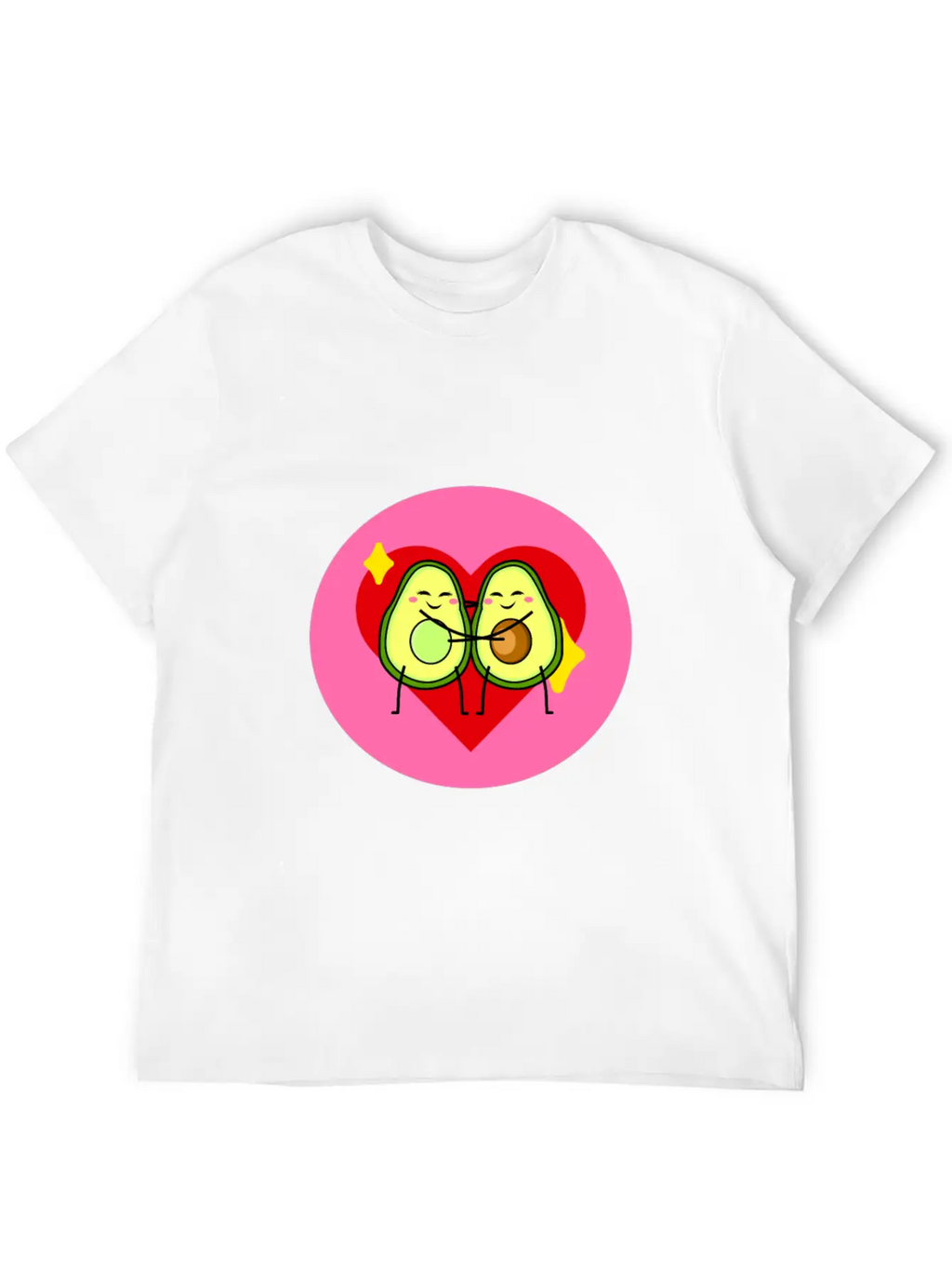 Avocado Best Friends Heart Valentines Gift Idea Casual Graphic T-Shirt – Simple And Comfortable Daily Wear
