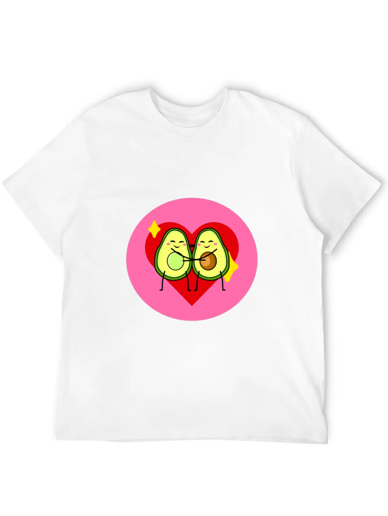 Avocado Best Friends Heart Valentines Gift Idea Casual Graphic T-Shirt – Simple And Comfortable Daily Wear