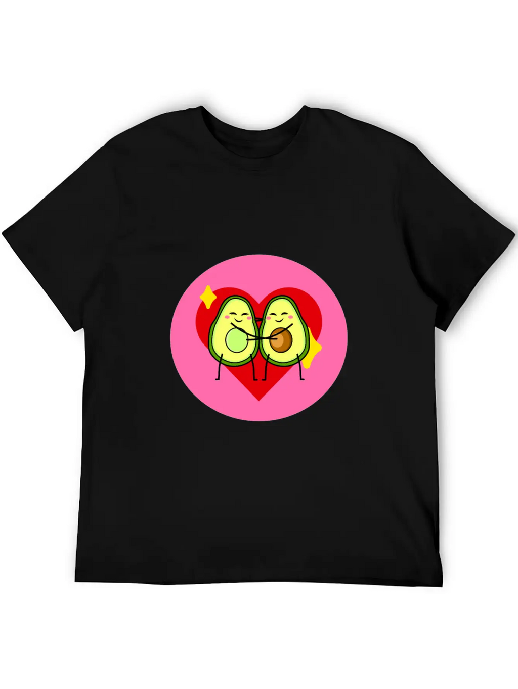 Avocado Best Friends Heart Valentines Gift Idea Casual Graphic T-Shirt – Simple And Comfortable Daily Wear