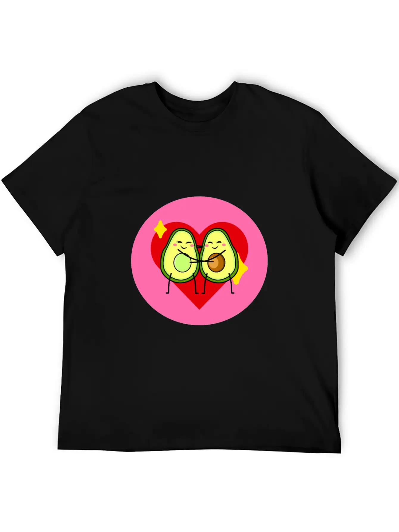 Avocado Best Friends Heart Valentines Gift Idea Casual Graphic T-Shirt – Simple And Comfortable Daily Wear