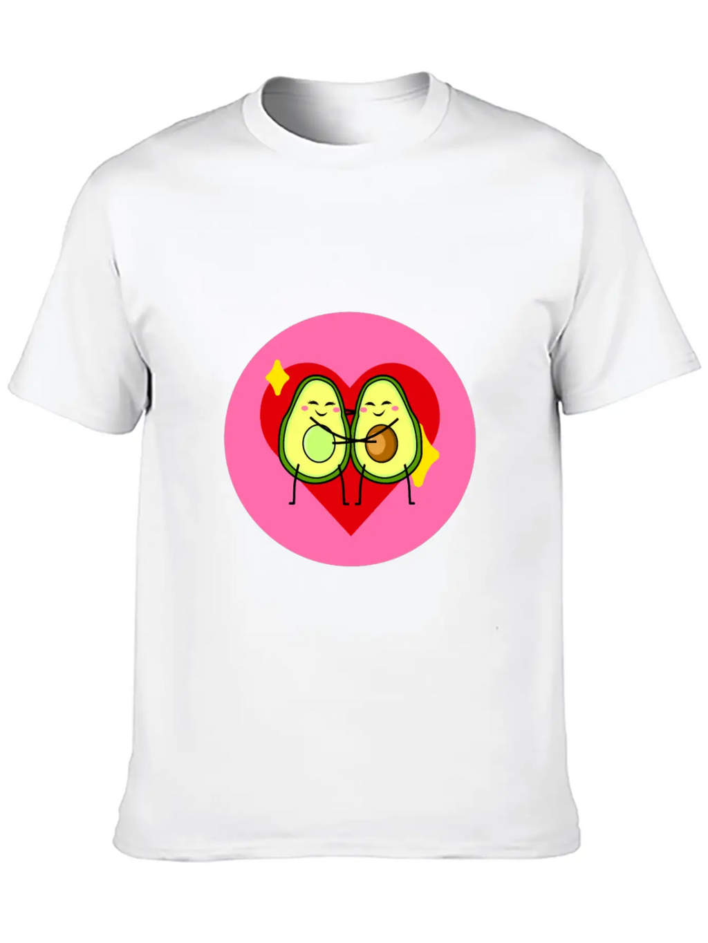 Avocado Best Friends Heart Valentines Gift Idea Casual Graphic T-Shirt – Simple And Comfortable Daily Wear