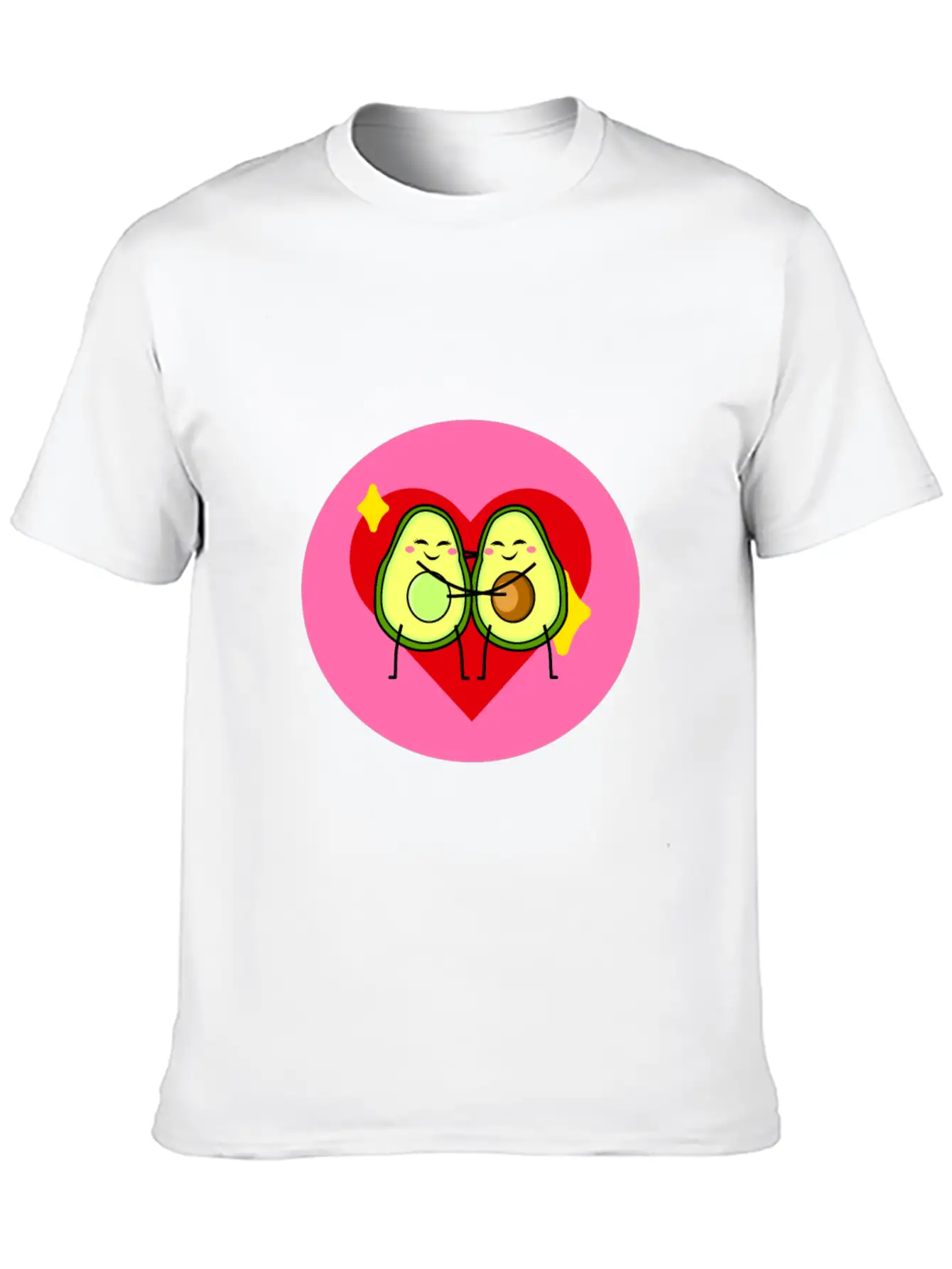 Avocado Best Friends Heart Valentines Gift Idea Casual Graphic T-Shirt – Simple And Comfortable Daily Wear