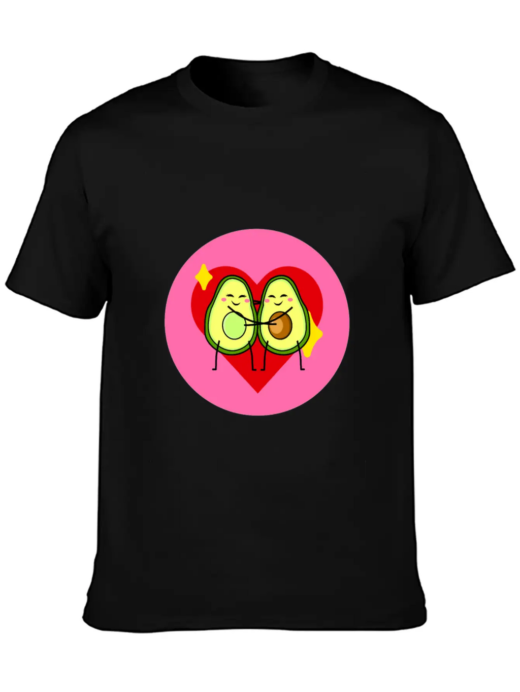 Avocado Best Friends Heart Valentines Gift Idea Casual Graphic T-Shirt – Simple And Comfortable Daily Wear