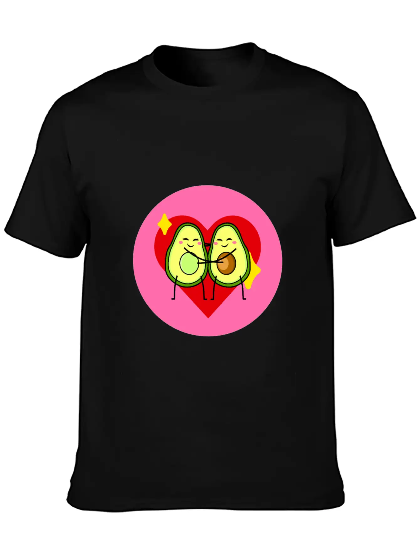 Avocado Best Friends Heart Valentines Gift Idea Casual Graphic T-Shirt – Simple And Comfortable Daily Wear